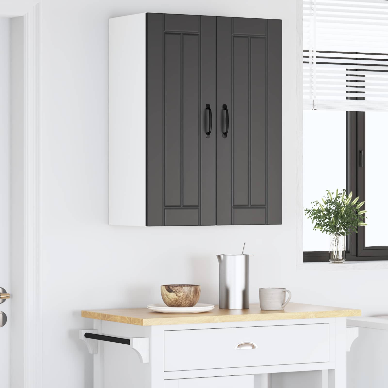 Wandschrank LUCCA 2 stk. Schwarz Holzwerkstoff