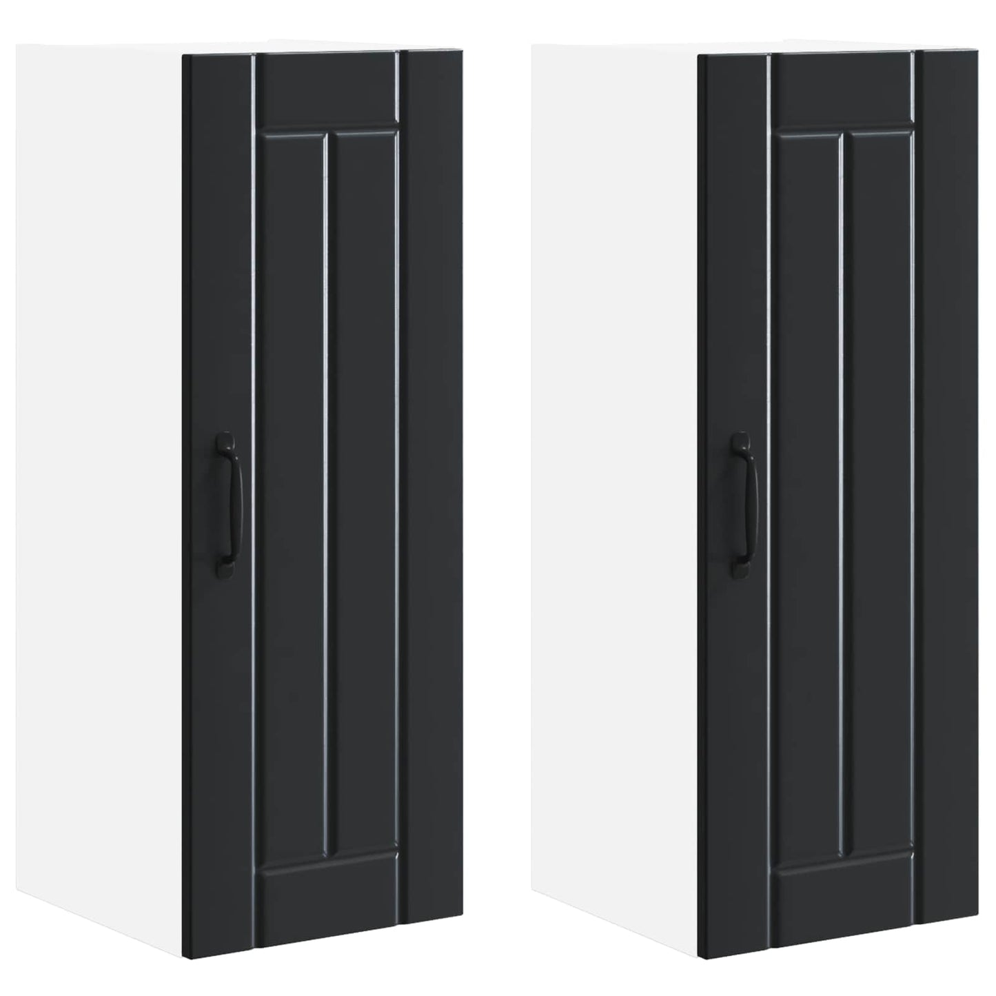 Wandschrank LUCCA 2 stk. Schwarz Holzwerkstoff