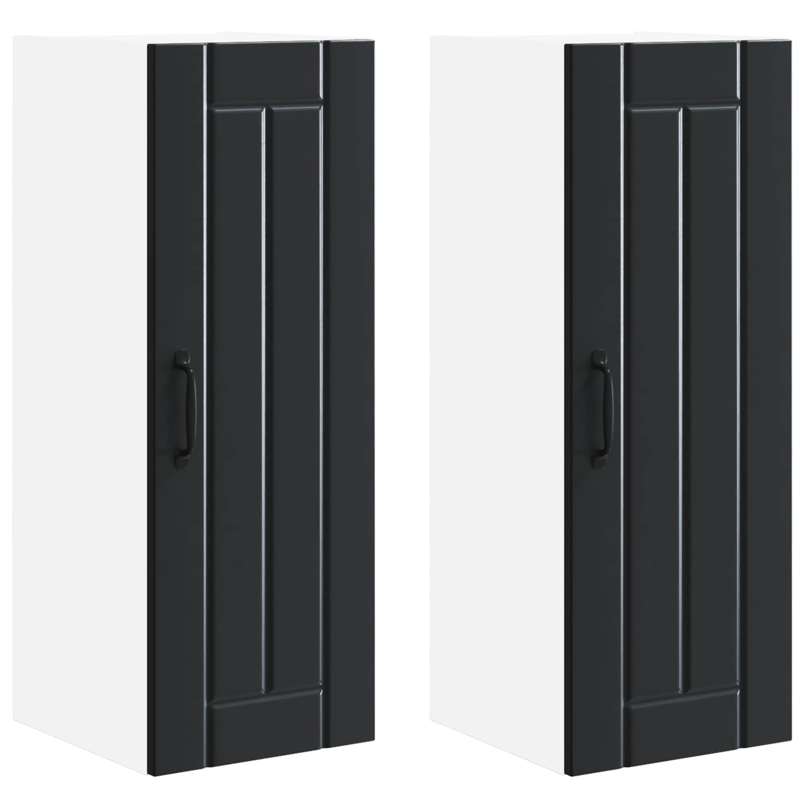 Wandschrank LUCCA 2 stk. Schwarz Holzwerkstoff