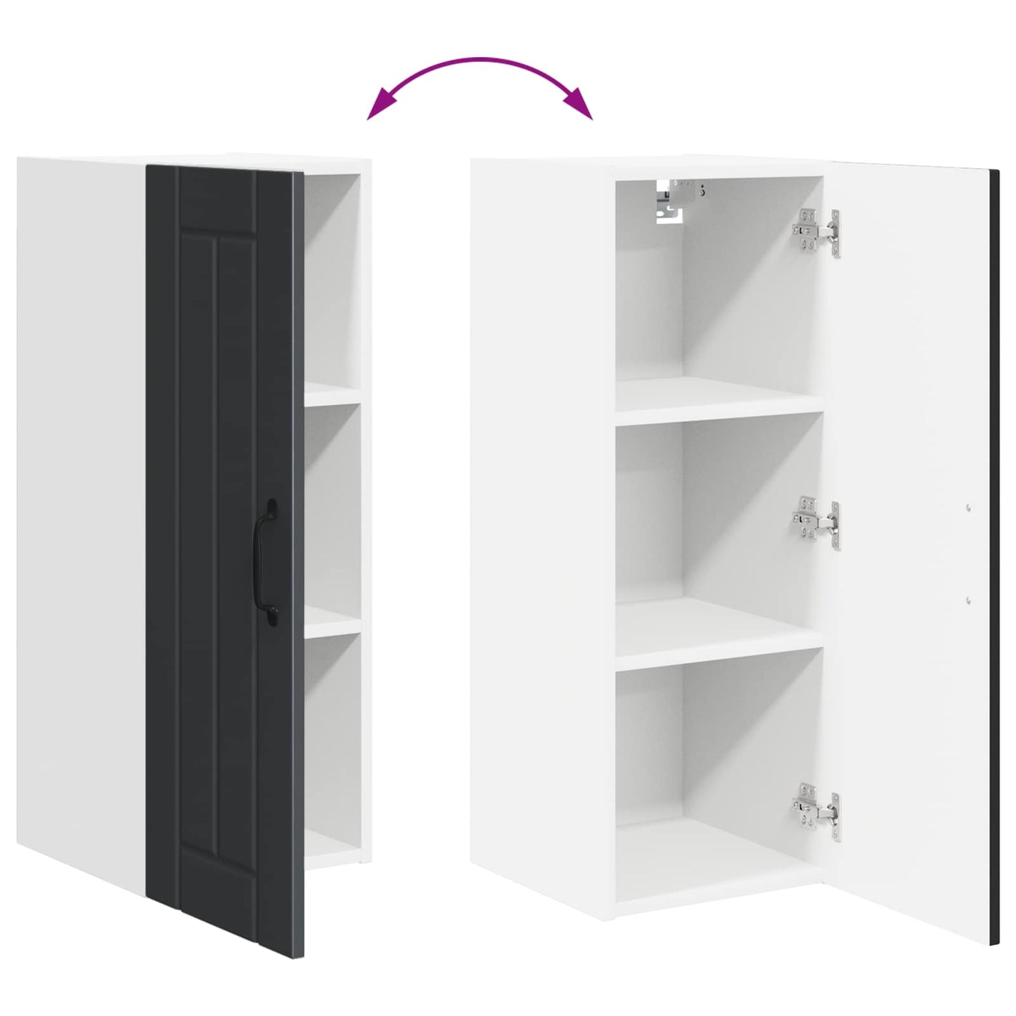 Wandschrank LUCCA 2 stk. Schwarz Holzwerkstoff