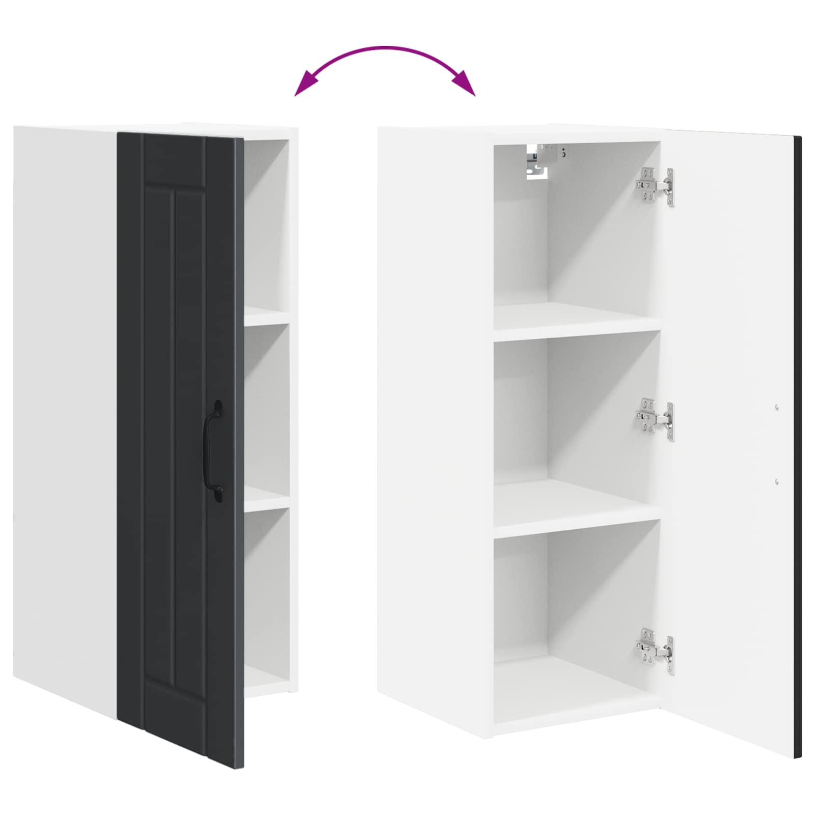 Wandschrank LUCCA 2 stk. Schwarz Holzwerkstoff