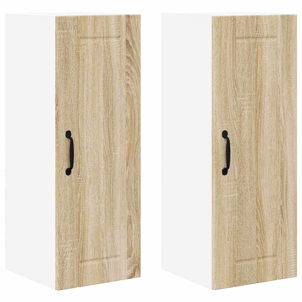 Küchenhängeschrank mit Regal 2 pcs Sonoma-Eiche 30 x 31 x 80 cm
