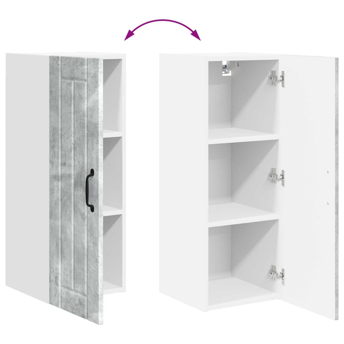 Wandschrank LUCCA 2 stk. Betongrau Holzwerkstoff