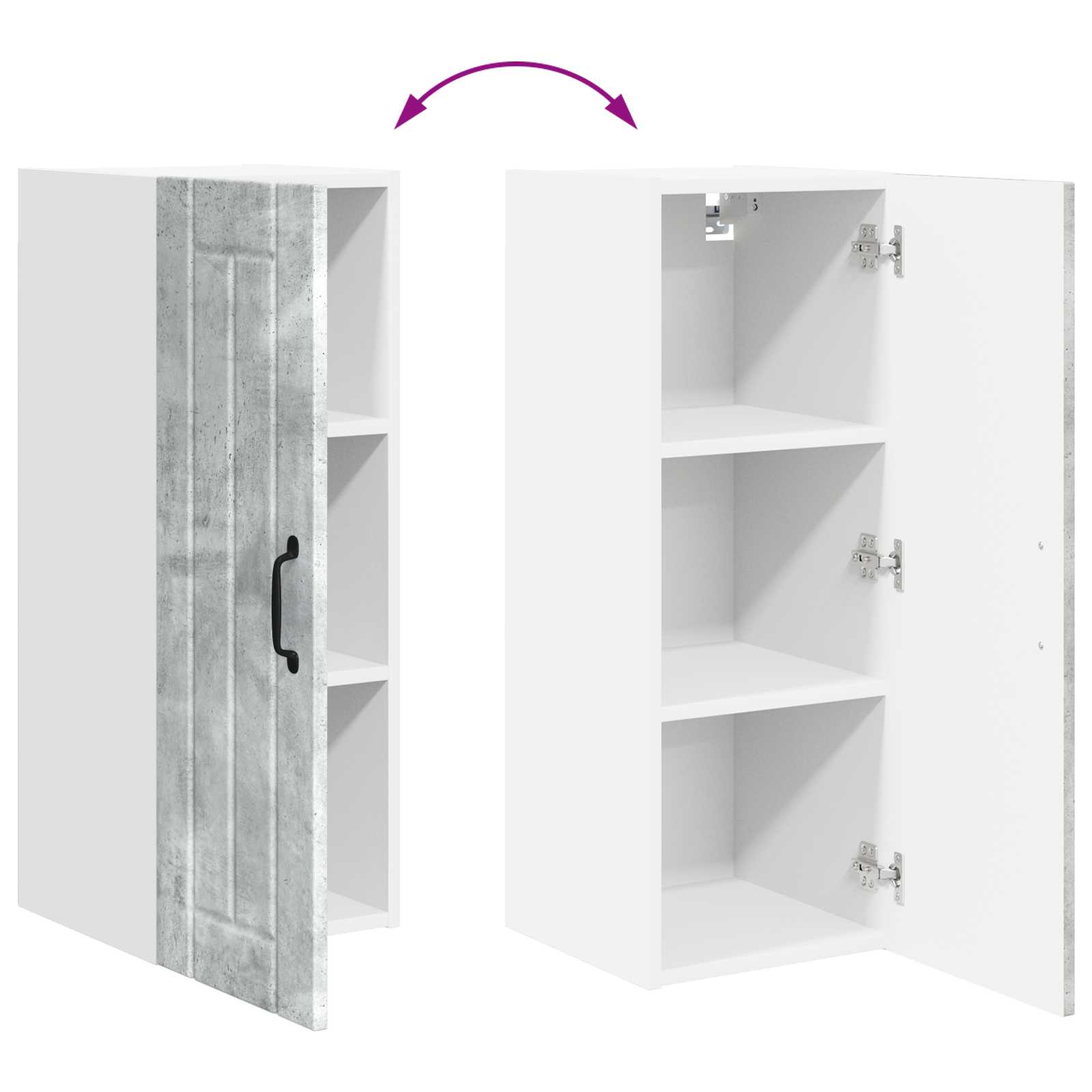 Wandschrank LUCCA 2 stk. Betongrau Holzwerkstoff