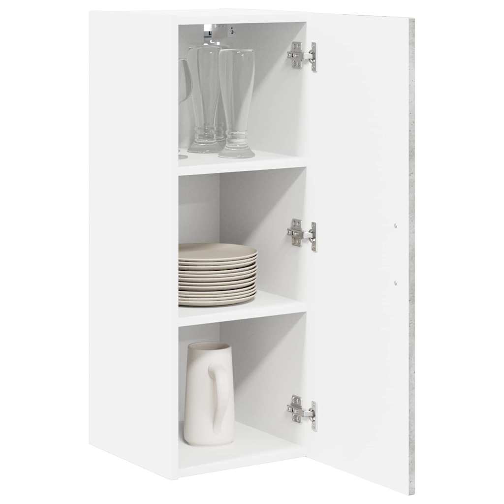 Küchenhängeschrank mit Regal 2 pcs Beton Grau 30 x 31 x 80 cm