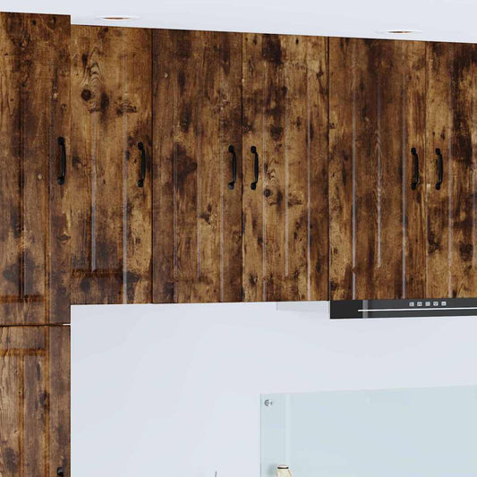 Küchenhängeschrank mit Regal Geräucherte Eiche 30 x 31 x 80 cm