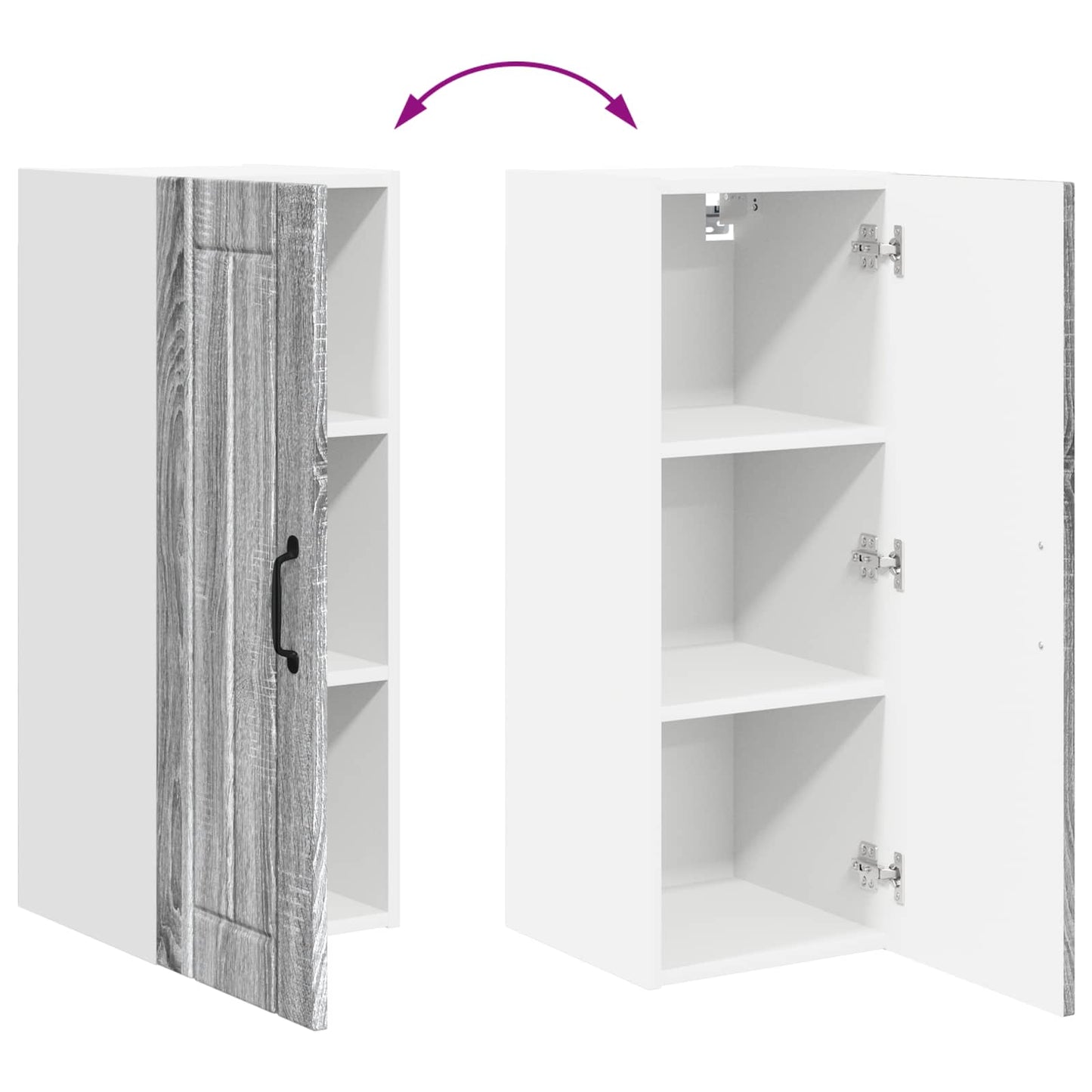 Wandschrank LUCCA 2 stk. Graues Sonoma Holzwerkstoff