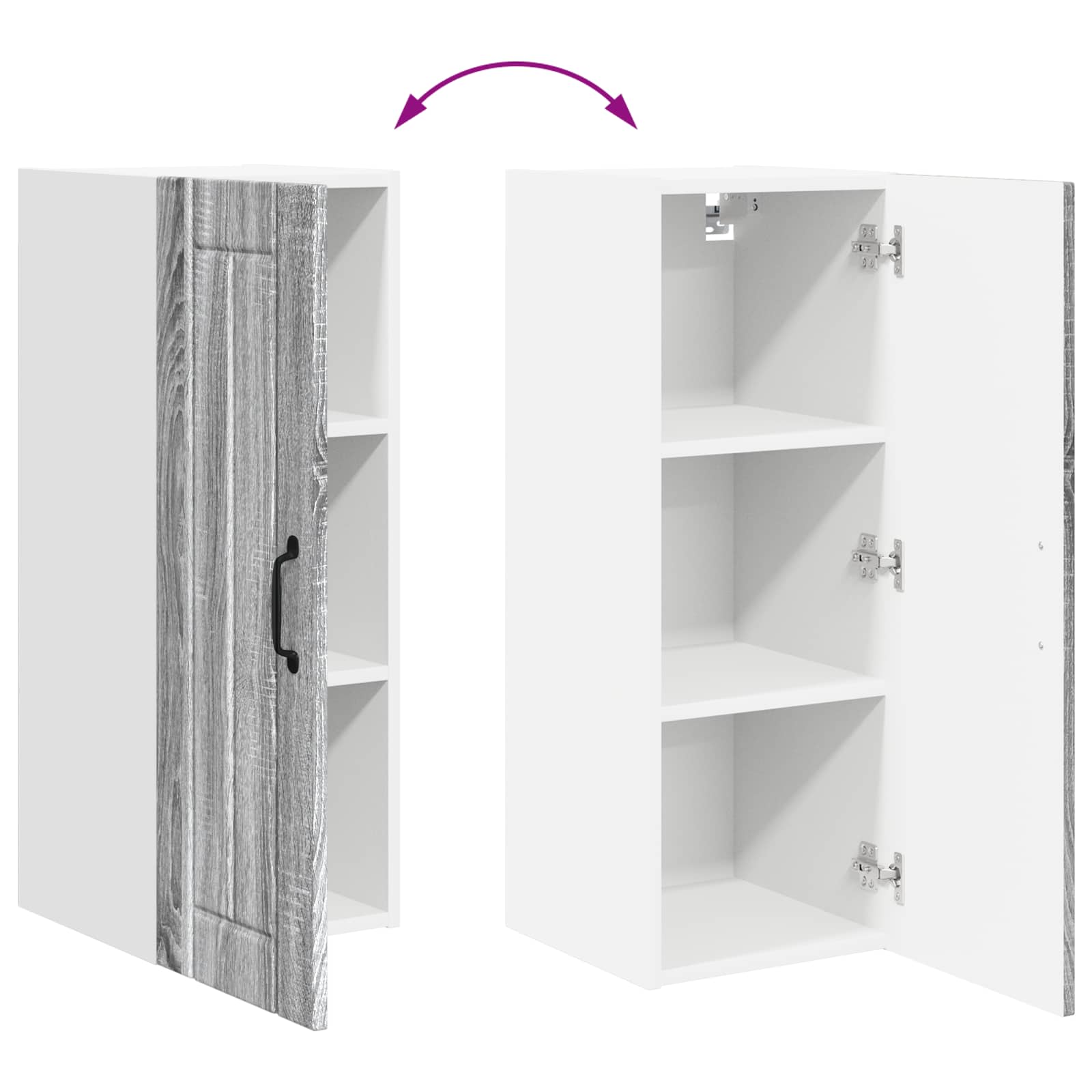 Wandschrank LUCCA 2 stk. Graues Sonoma Holzwerkstoff