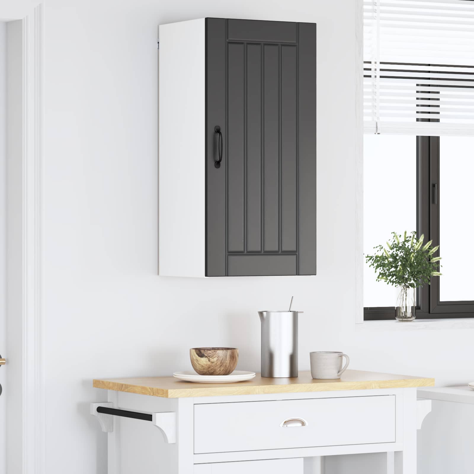 Wandschrank LUCCA Schwarz 40 x 31 x 80 cm Holzwerkstoff