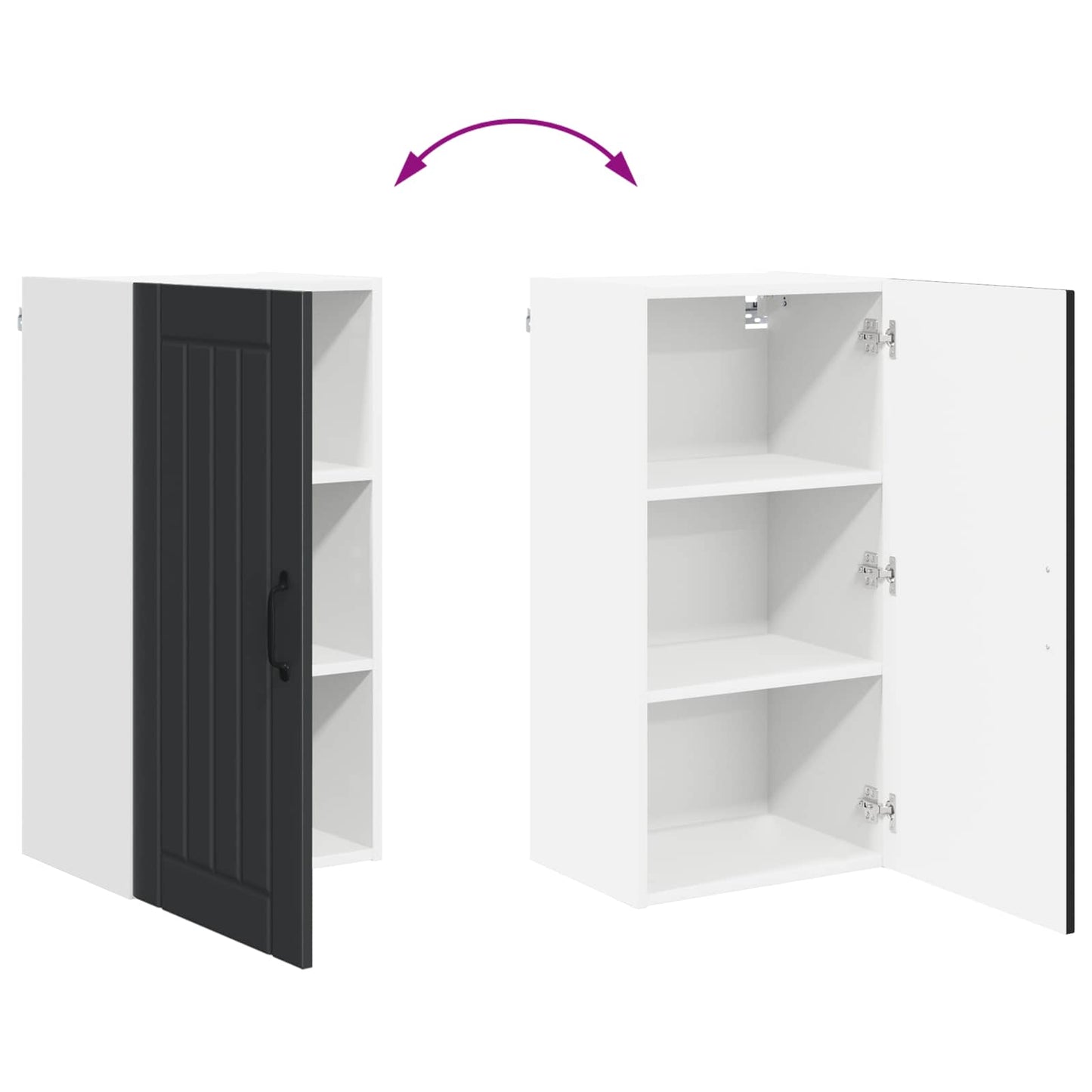 Wandschrank LUCCA Schwarz 40 x 31 x 80 cm Holzwerkstoff
