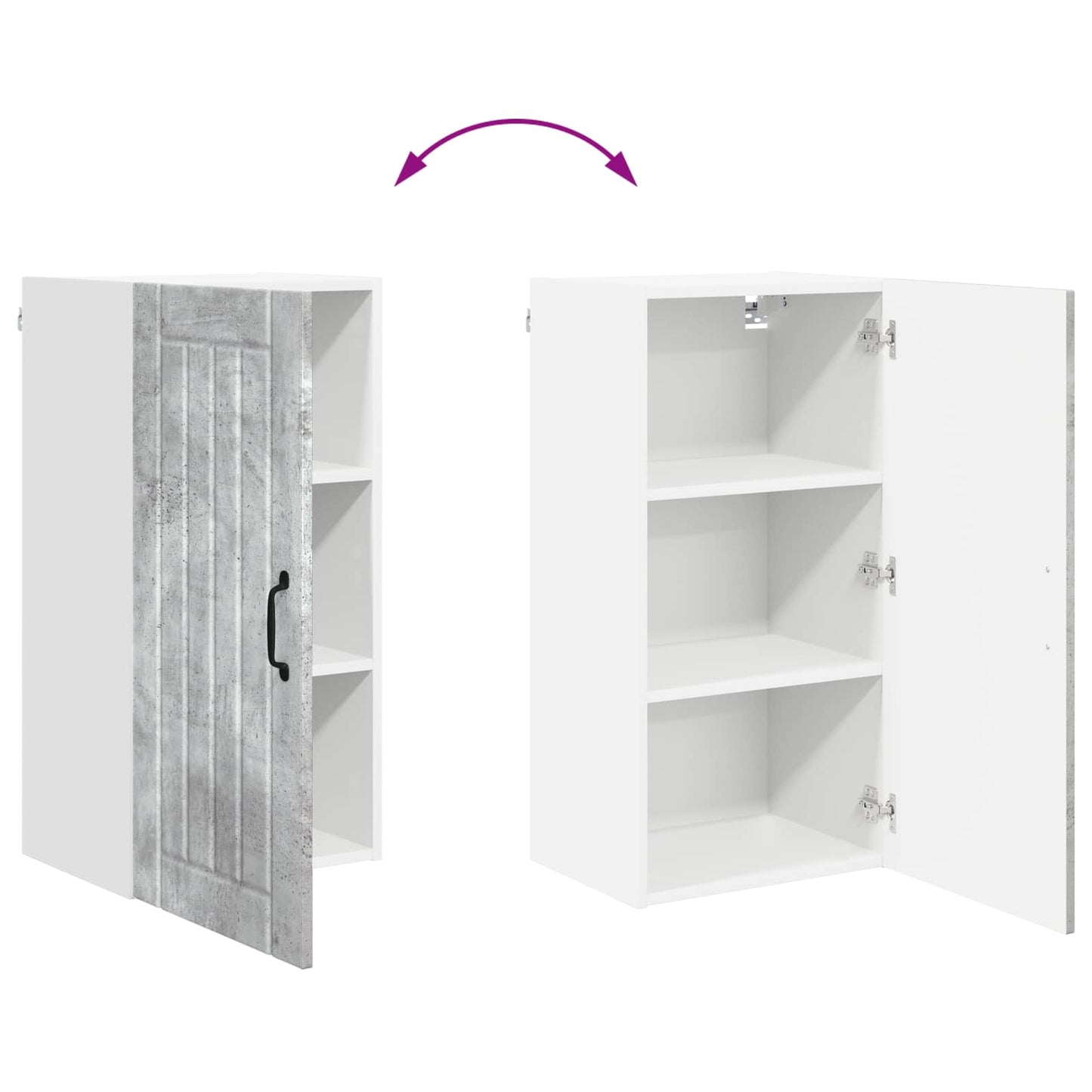 Wandschrank LUCCA Betongrau 40 x 31 x 80 cm Holzwerkstoff