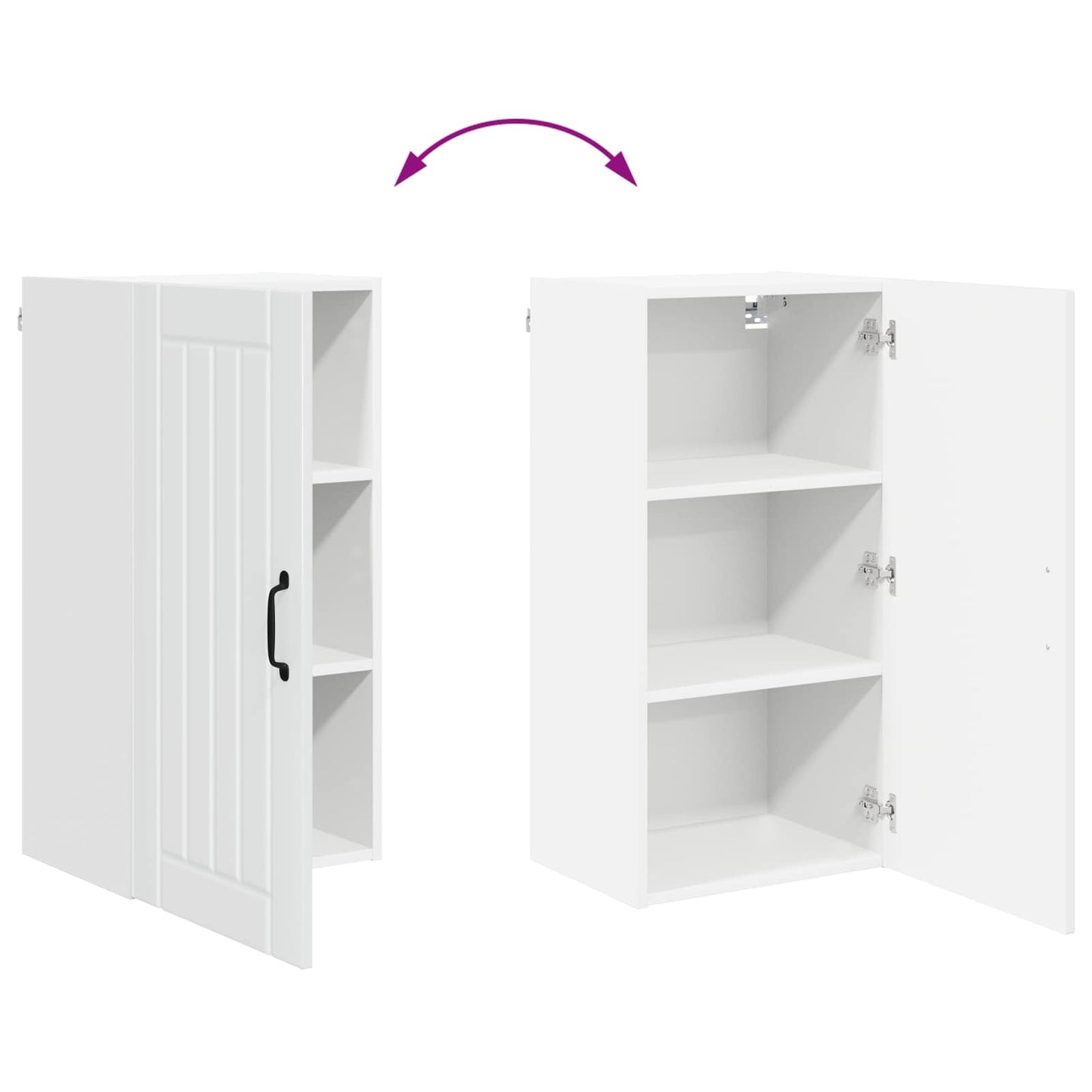 Wandschrank LUCCA Hochglanz Weiß 40 x 31 x 80 cm Holzwerkstoff