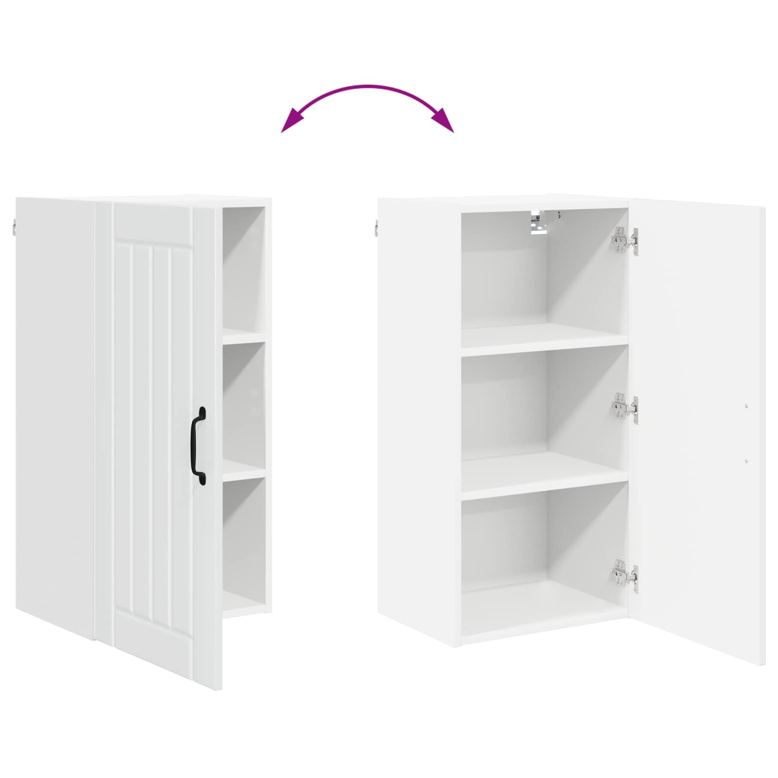 Wandschrank LUCCA Hochglanz Weiß 40 x 31 x 80 cm Holzwerkstoff