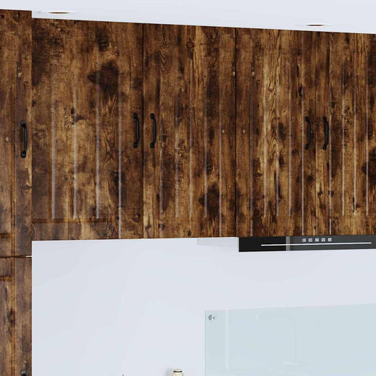 Küchenhängeschrank mit Regal Geräucherte Eiche 40 x 31 x 80 cm