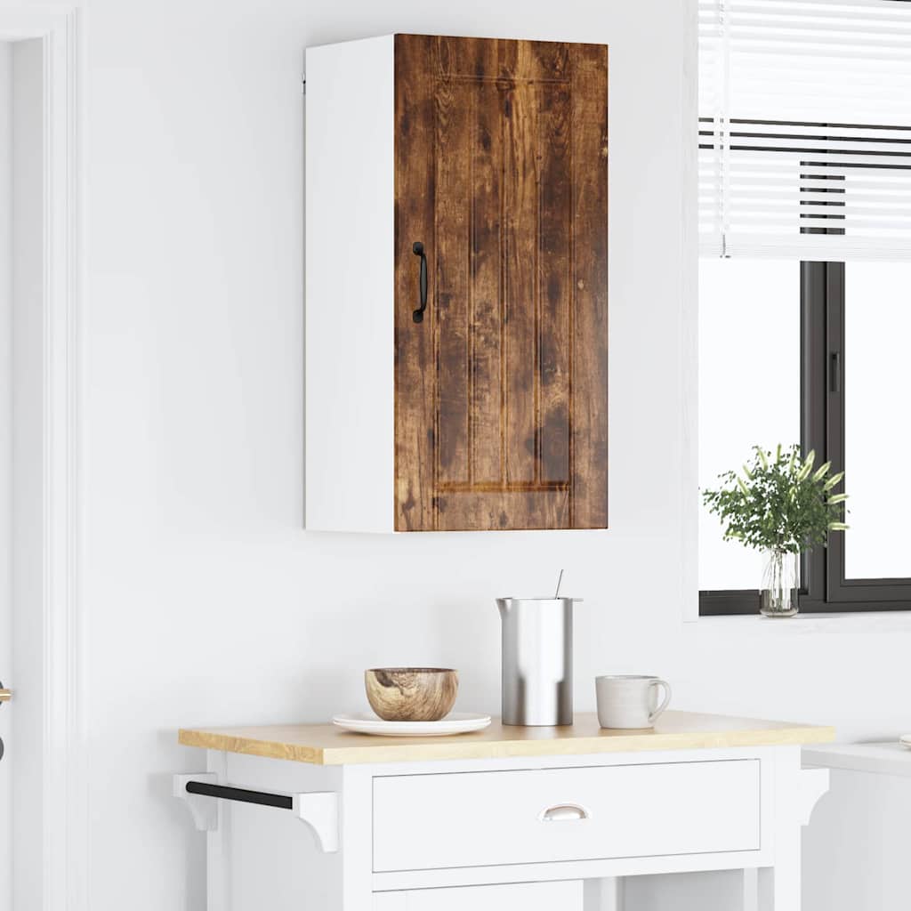 Küchenhängeschrank mit Regal Geräucherte Eiche 40 x 31 x 80 cm