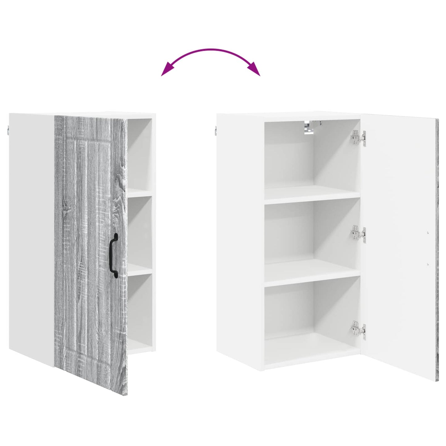 Wandschrank LUCCA Graues Sonoma 40 x 31 x 80 cm Holzwerkstoff