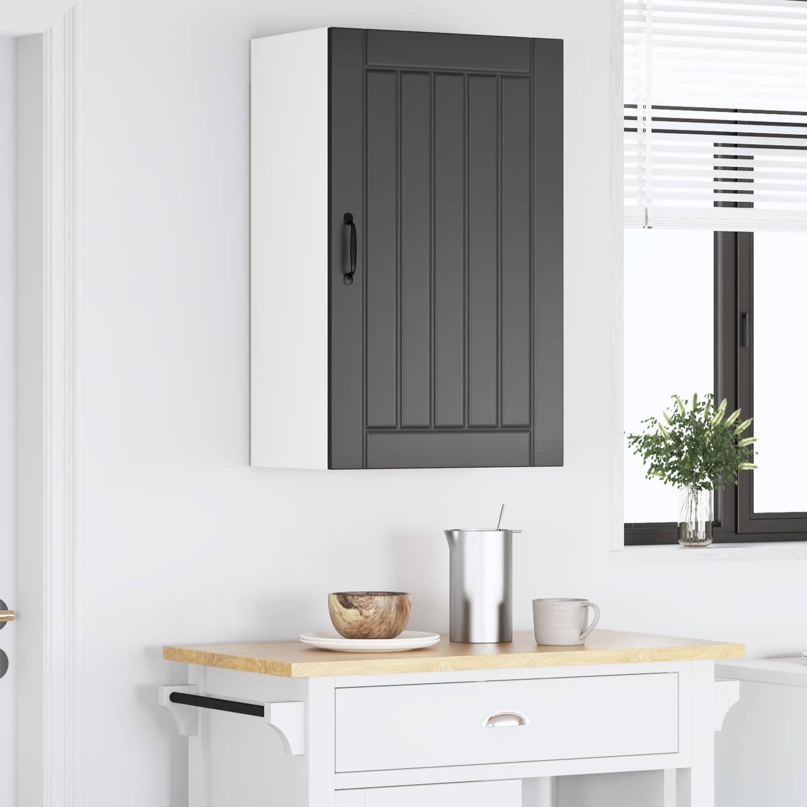 Wandschrank LUCCA Schwarz 50 x 31 x 80 cm Holzwerkstoff
