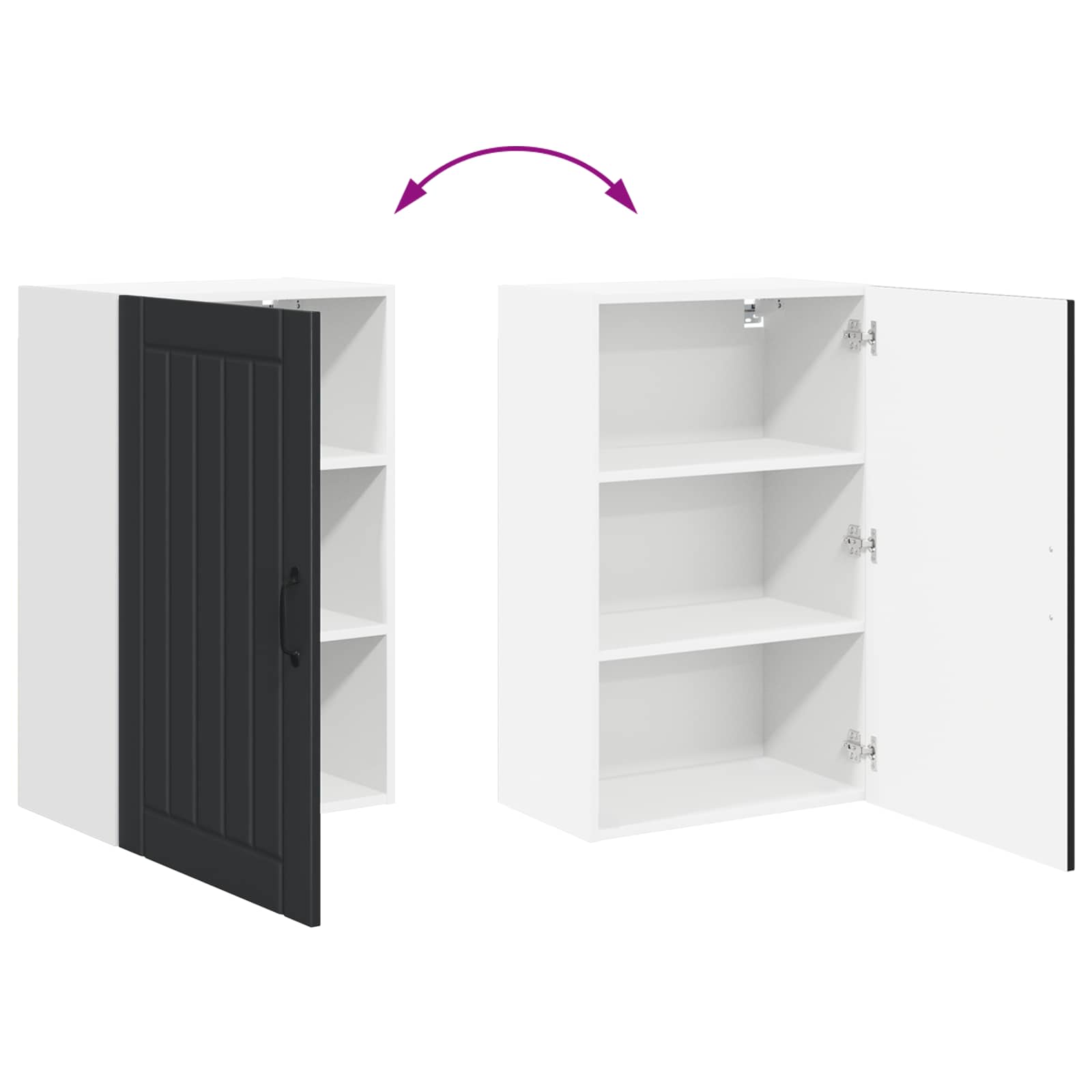 Wandschrank LUCCA Schwarz 50 x 31 x 80 cm Holzwerkstoff