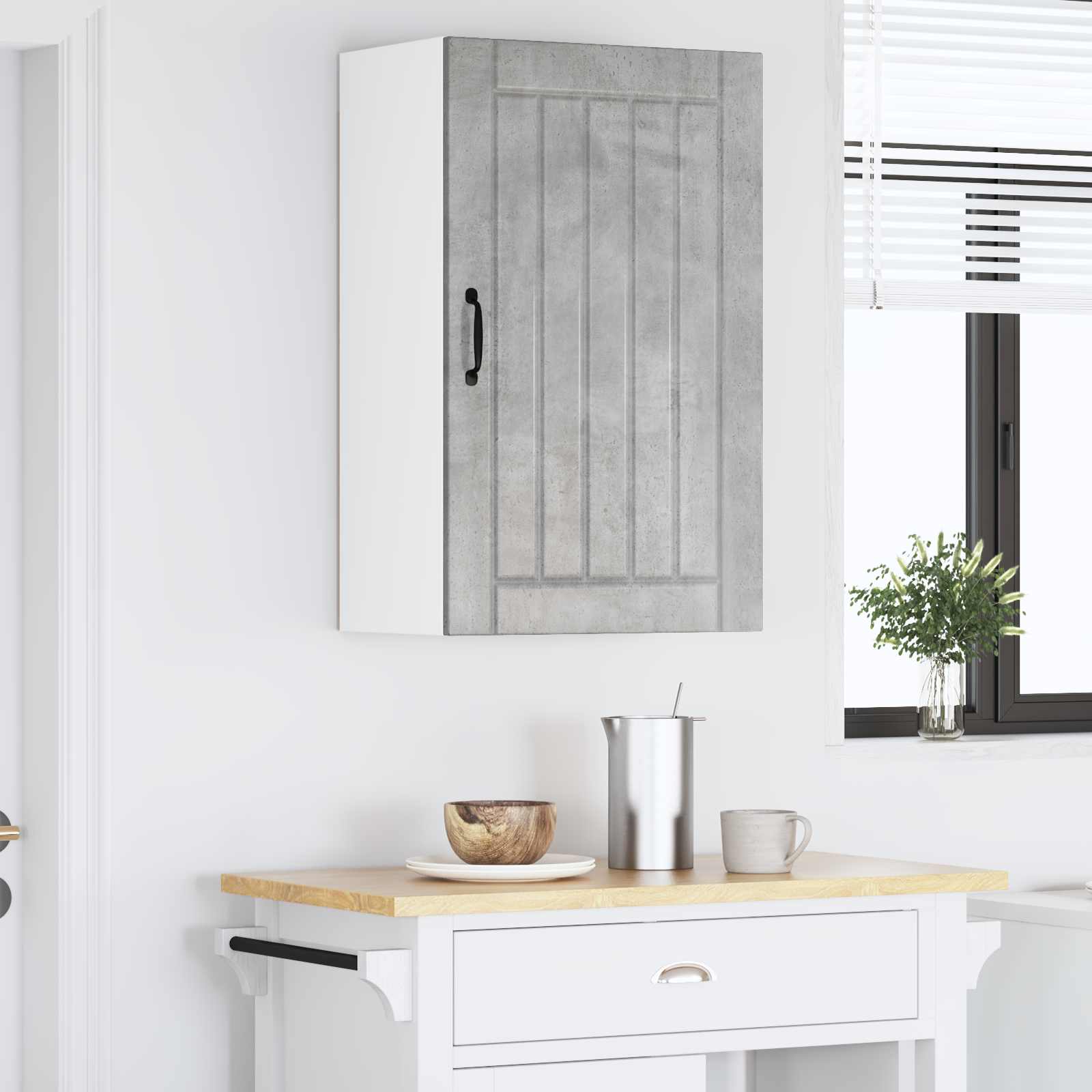 Wandschrank LUCCA Betongrau 50 x 31 x 80 cm Holzwerkstoff