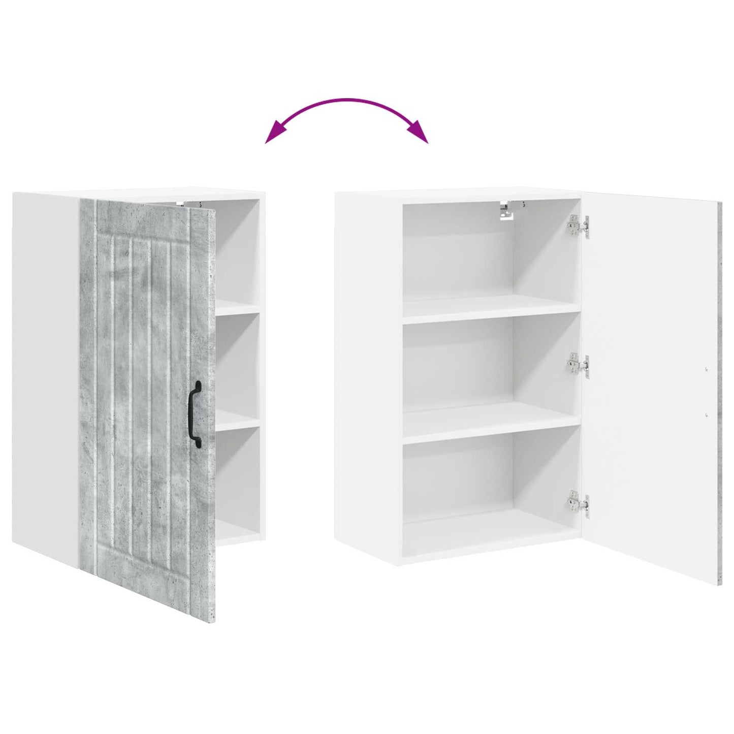 Wandschrank LUCCA Betongrau 50 x 31 x 80 cm Holzwerkstoff