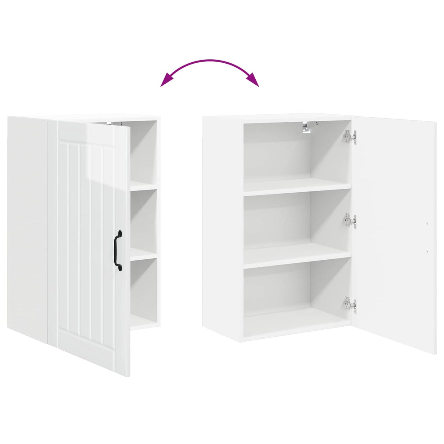 Wandschrank LUCCA Hochglanz Weiß 50 x 31 x 80 cm Holzwerkstoff
