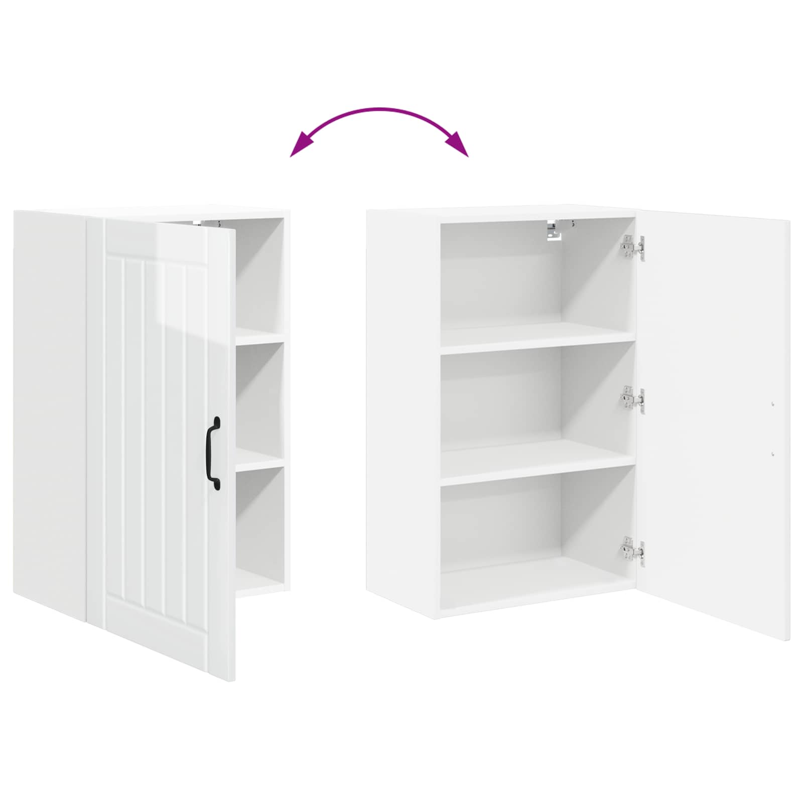 Wandschrank LUCCA Hochglanz Weiß 50 x 31 x 80 cm Holzwerkstoff