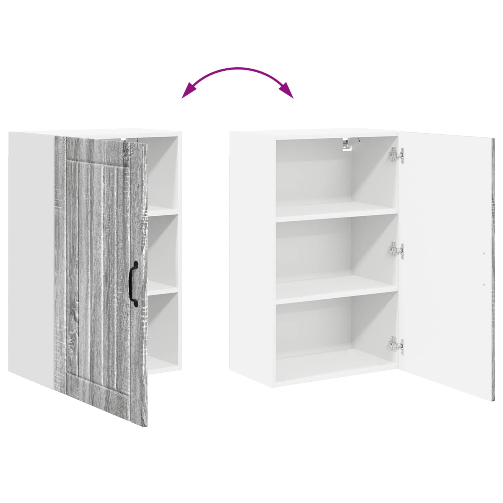 Wandschrank LUCCA Graues Sonoma 50 x 31 x 80 cm Holzwerkstoff