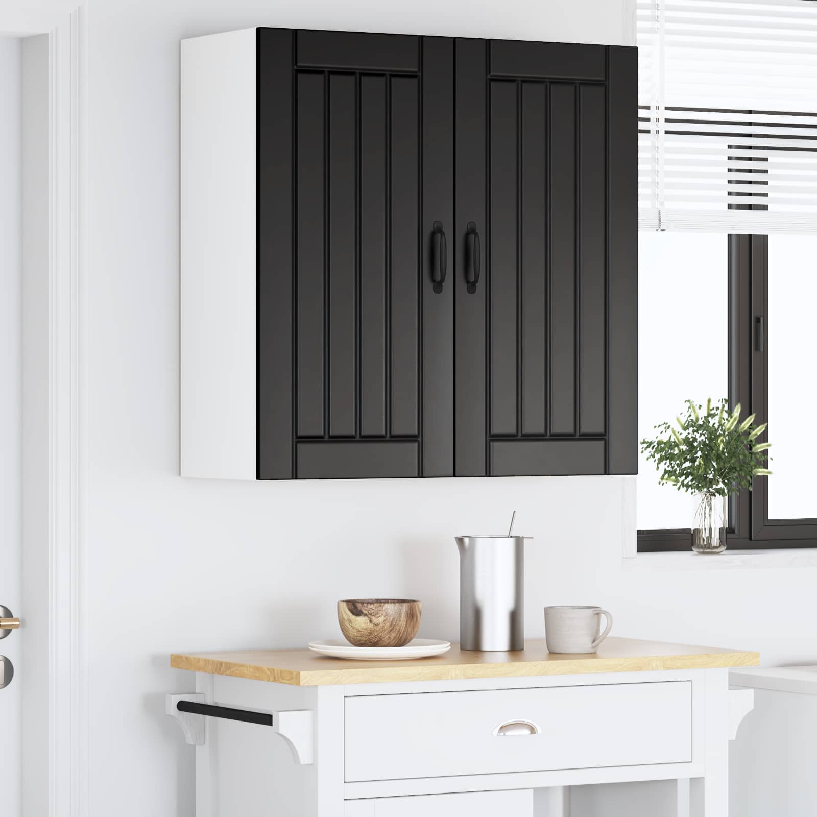 Wandschrank LUCCA Schwarz 80 x 31 x 80 cm Holzwerkstoff