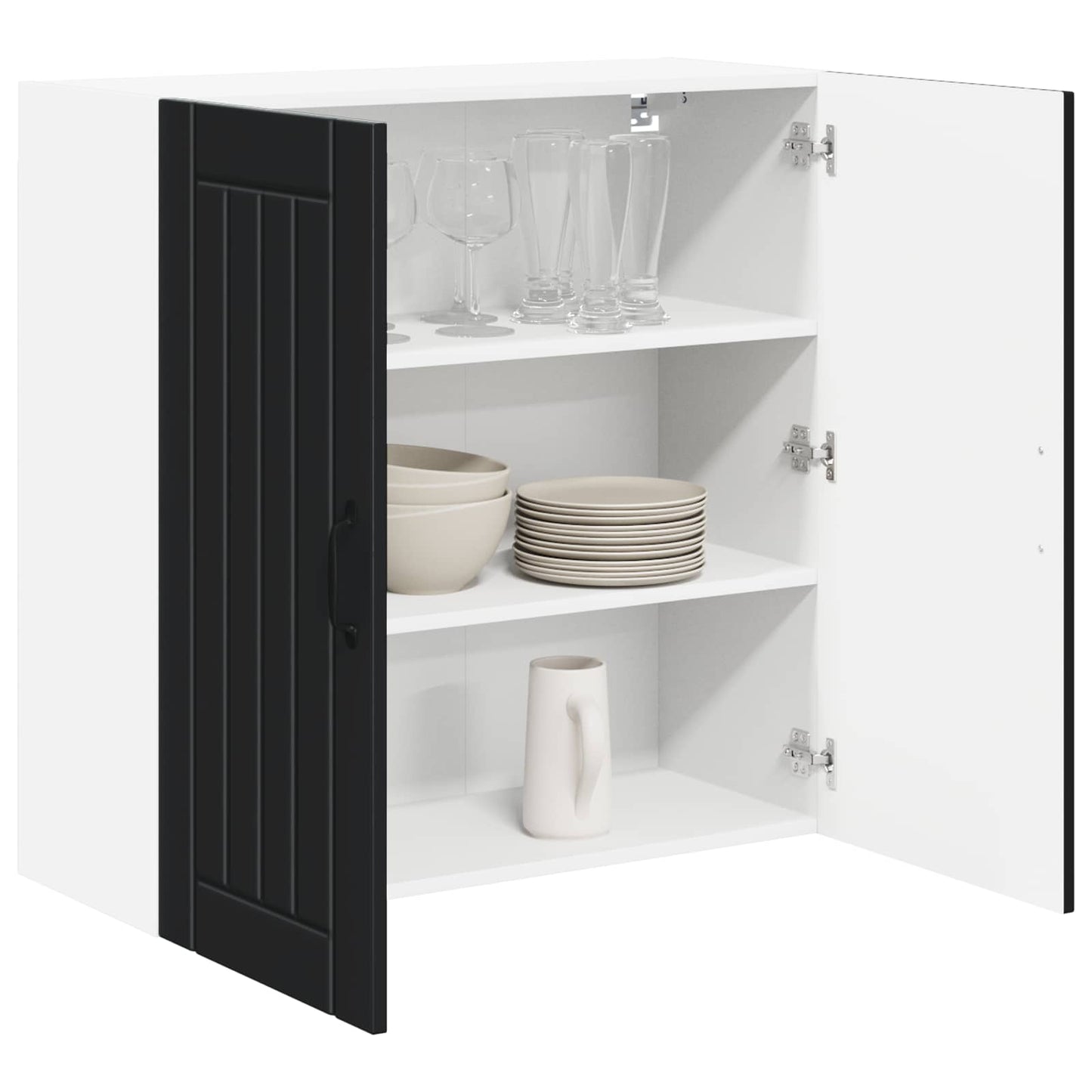 Wandschrank LUCCA Schwarz 80 x 31 x 80 cm Holzwerkstoff