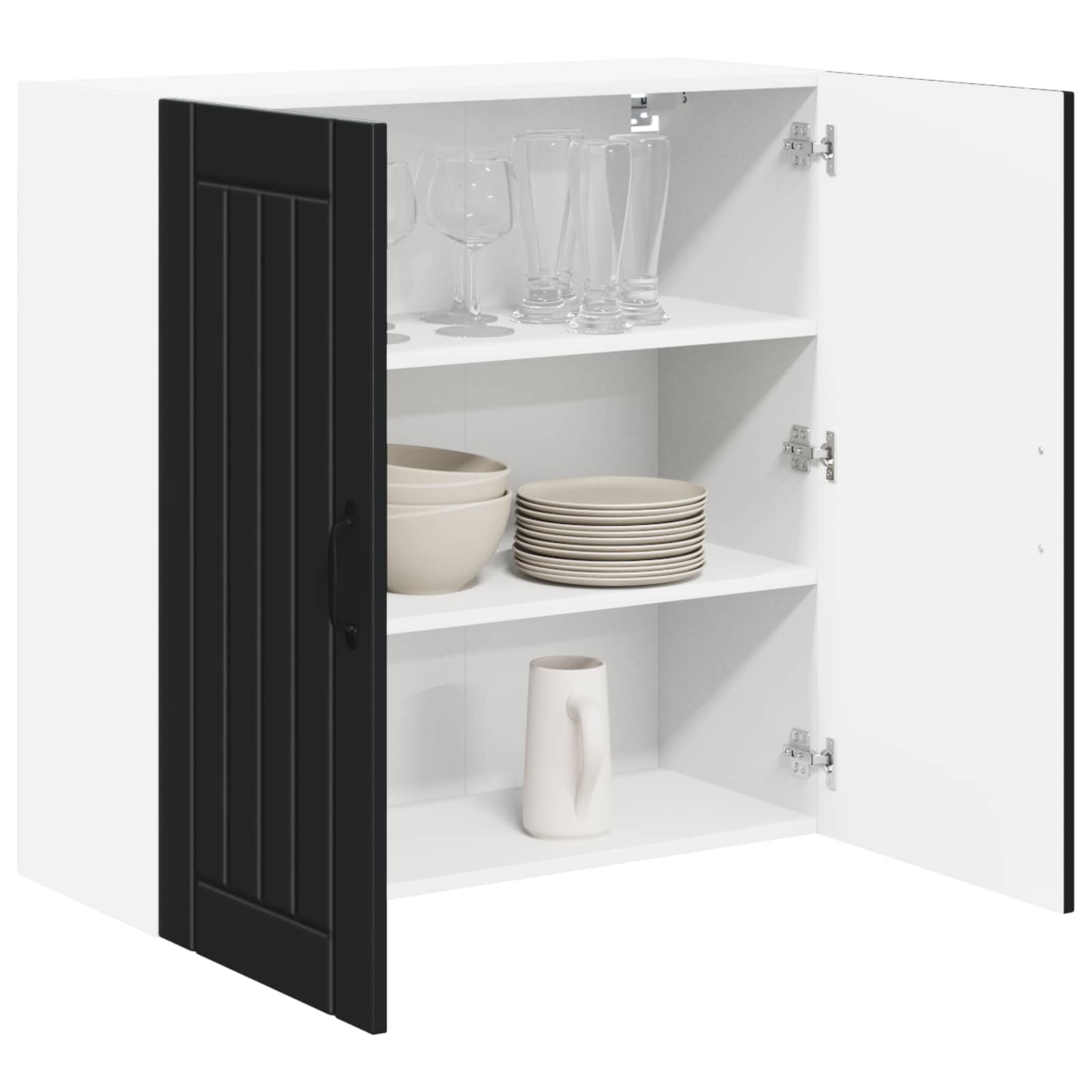 Wandschrank LUCCA Schwarz 80 x 31 x 80 cm Holzwerkstoff