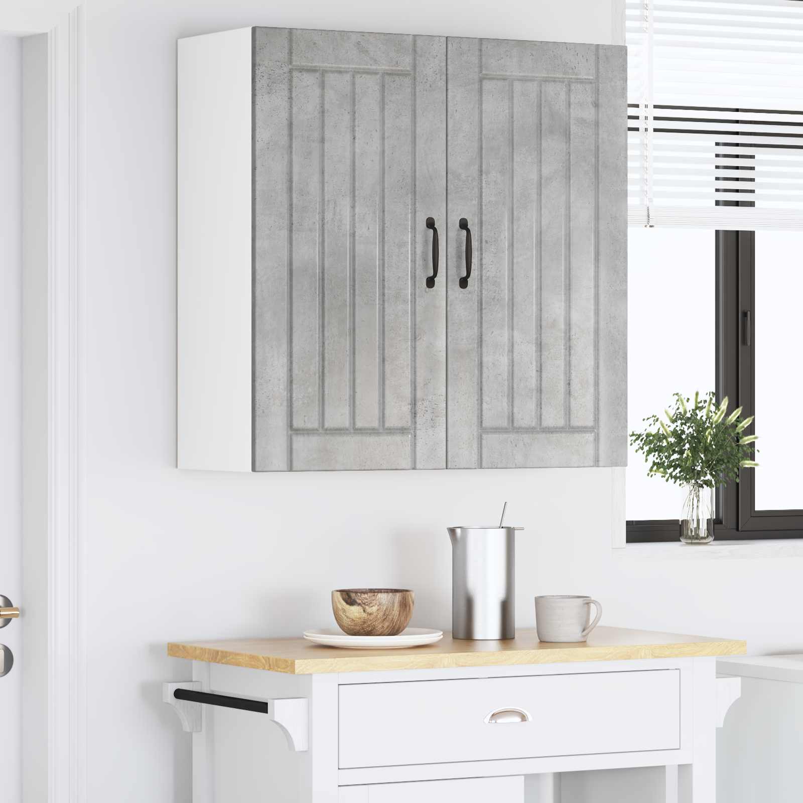 Wandschrank LUCCA Betongrau 80 x 31 x 80 cm Holzwerkstoff