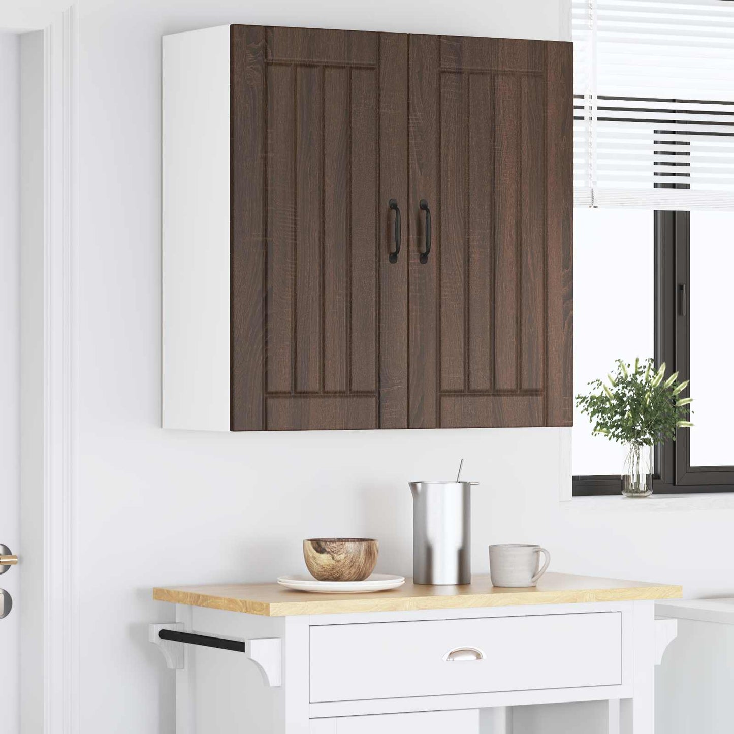 Wandschrank LUCCA Brauneiche 80 x 31 x 80 cm Holzwerkstoff