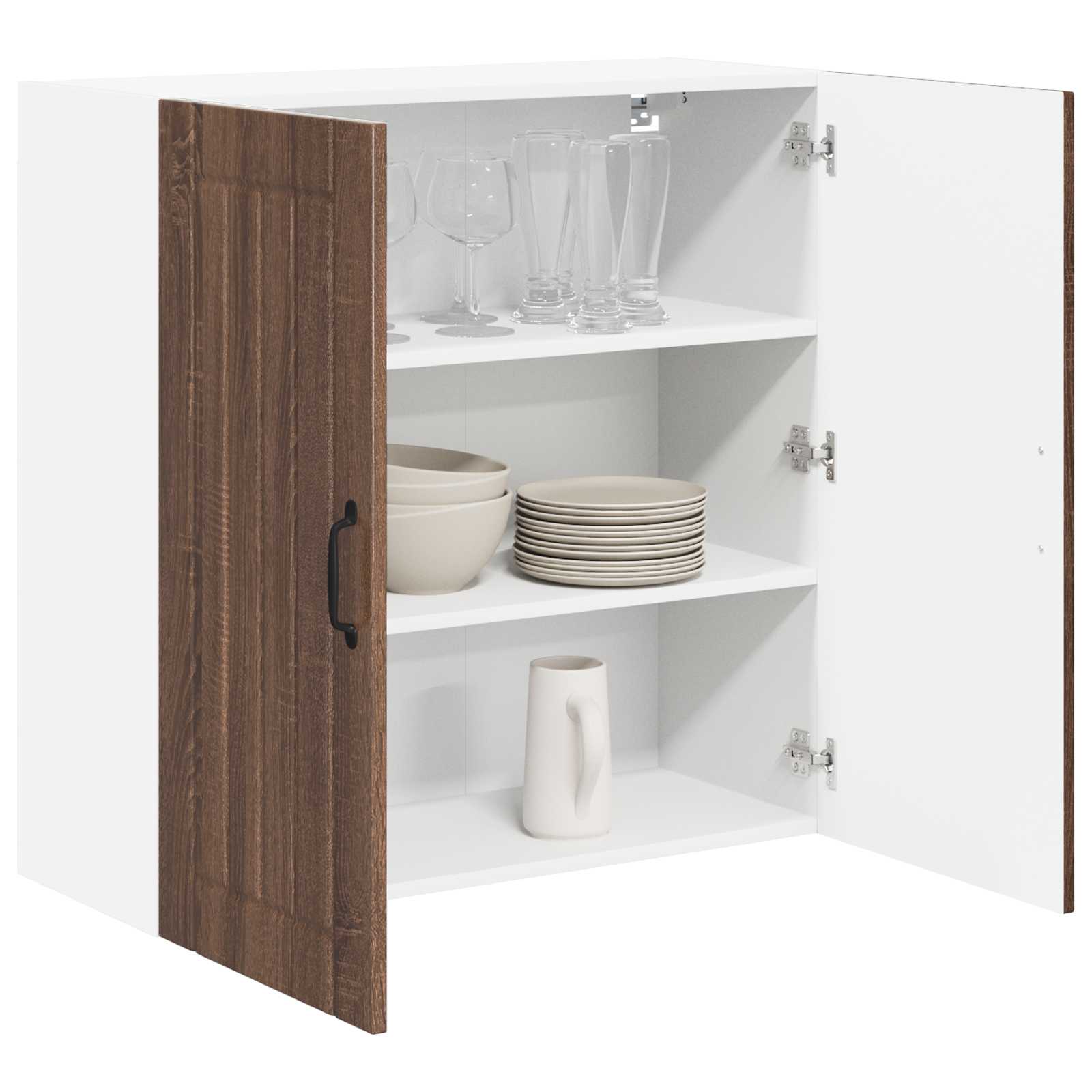 Wandschrank LUCCA Brauneiche 80 x 31 x 80 cm Holzwerkstoff