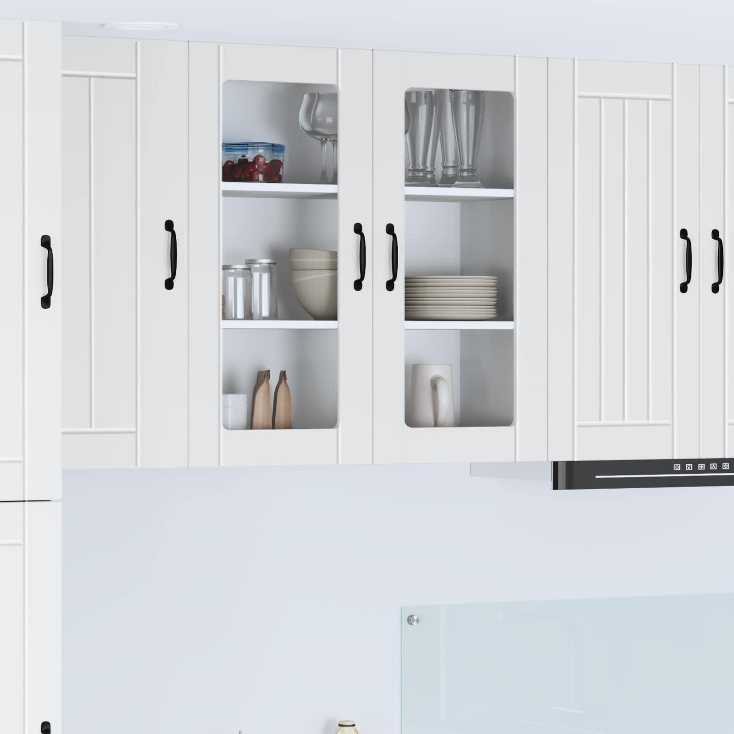 Wandglas-Schrank LUCCA Weiß 80 x 31 x 80 cm Holzwerkstoff