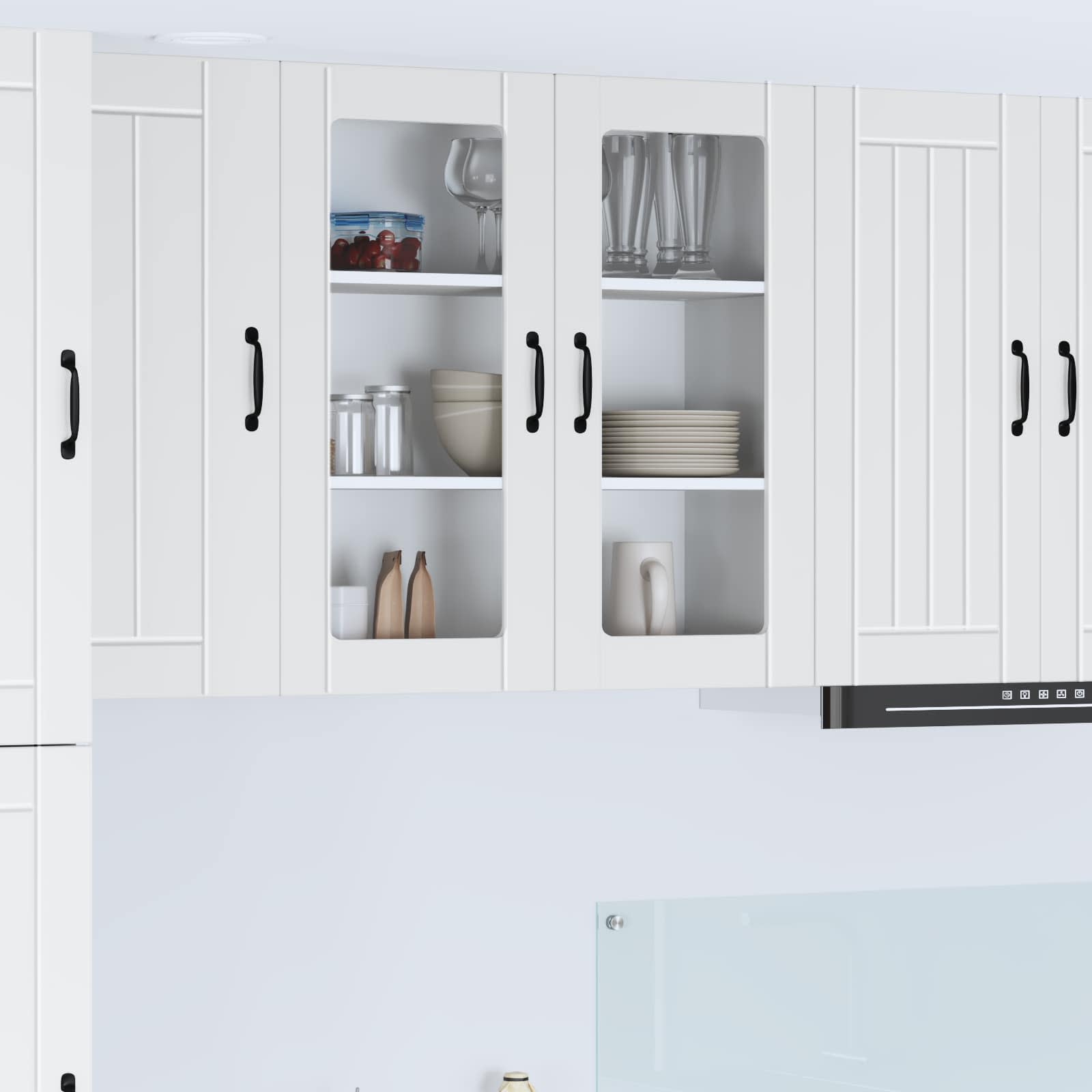 Wandglas-Schrank LUCCA Weiß 80 x 31 x 80 cm Holzwerkstoff