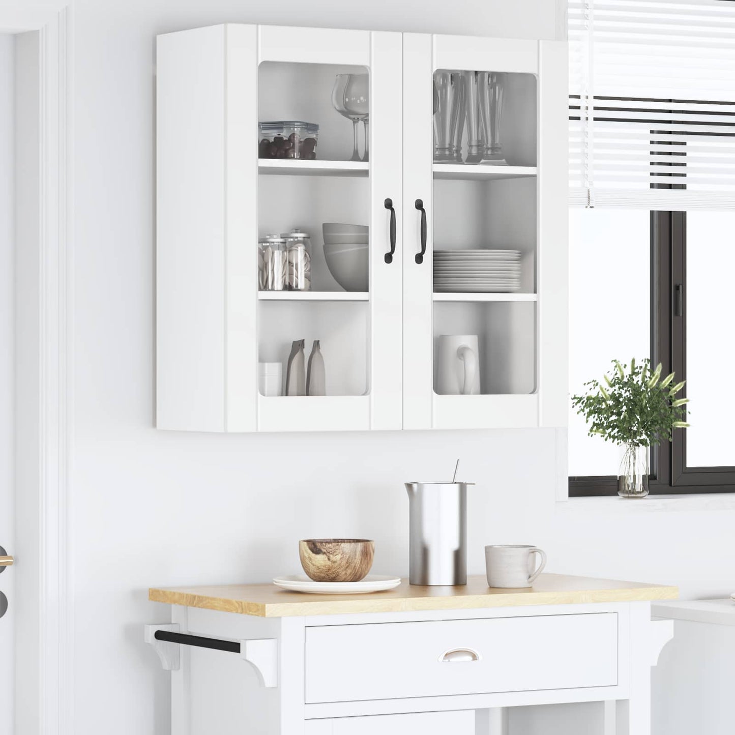 Wandglas-Schrank LUCCA Weiß 80 x 31 x 80 cm Holzwerkstoff