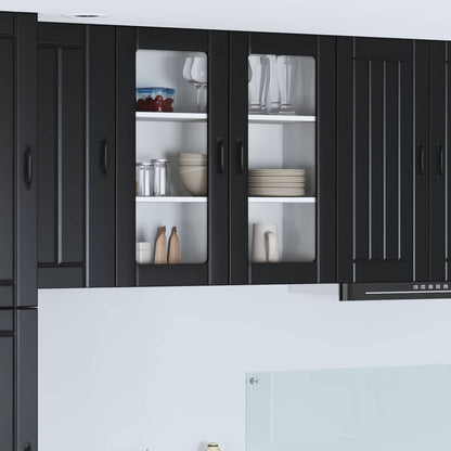 Wandglas-Schrank LUCCA Schwarz 80 x 31 x 80 cm Holzwerkstoff