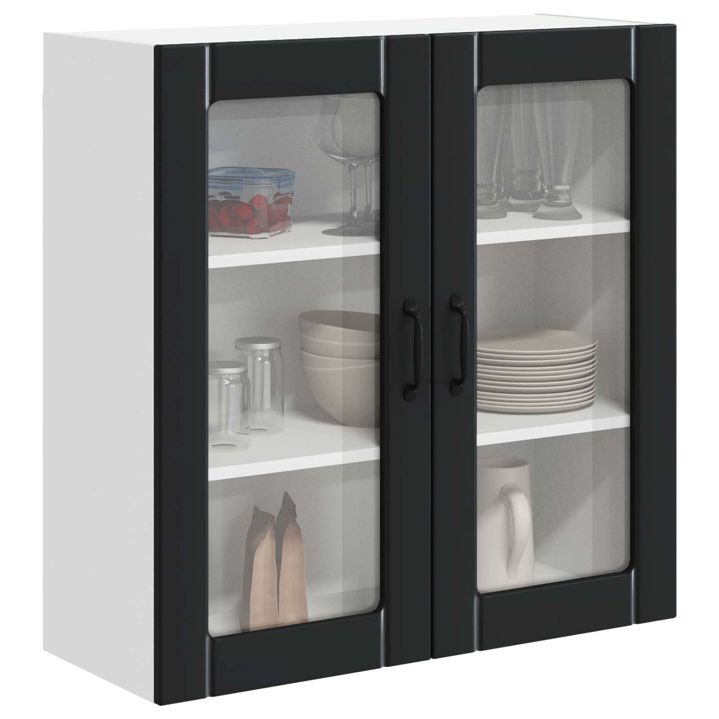 Wandglas-Schrank LUCCA Schwarz 80 x 31 x 80 cm Holzwerkstoff
