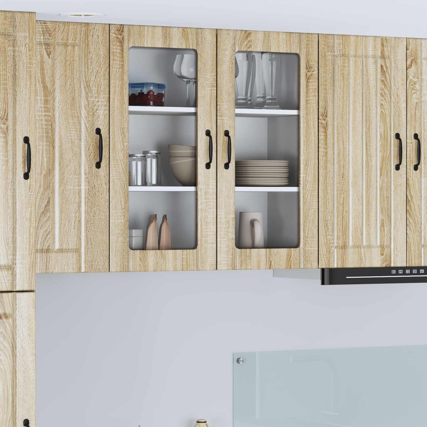 Wandglas-Schrank LUCCA Sonoma-Eiche 80 x 31 x 80 cm