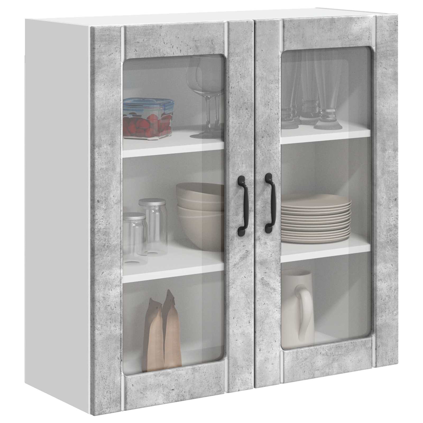Wandglas-Schrank LUCCA Betongrau 80 x 31 x 80 cm Holzwerkstoff