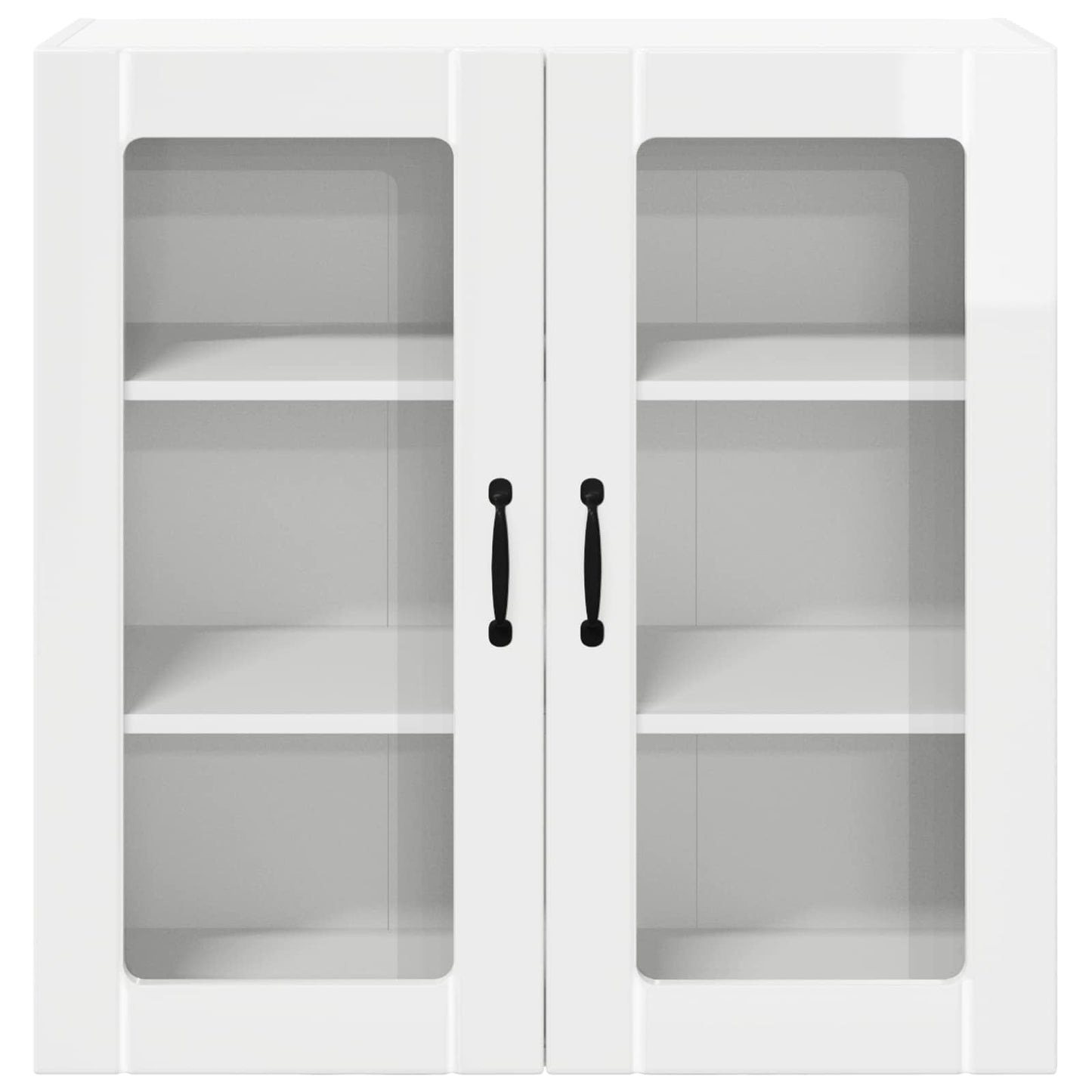 Wandglas-Schrank LUCCA Hochglanz Weiß 80 x 31 x 80 cm