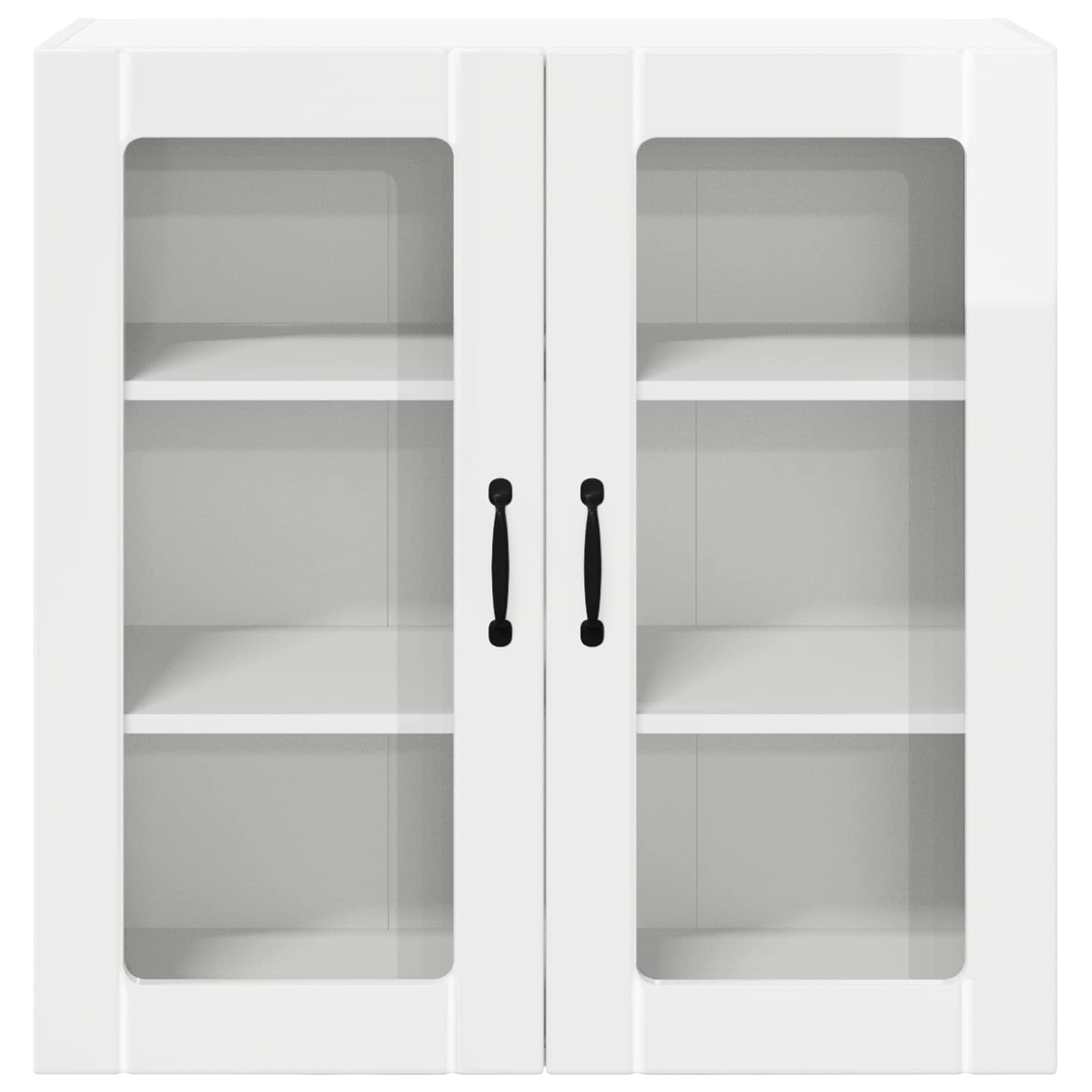 Wandglas-Schrank LUCCA Hochglanz Weiß 80 x 31 x 80 cm