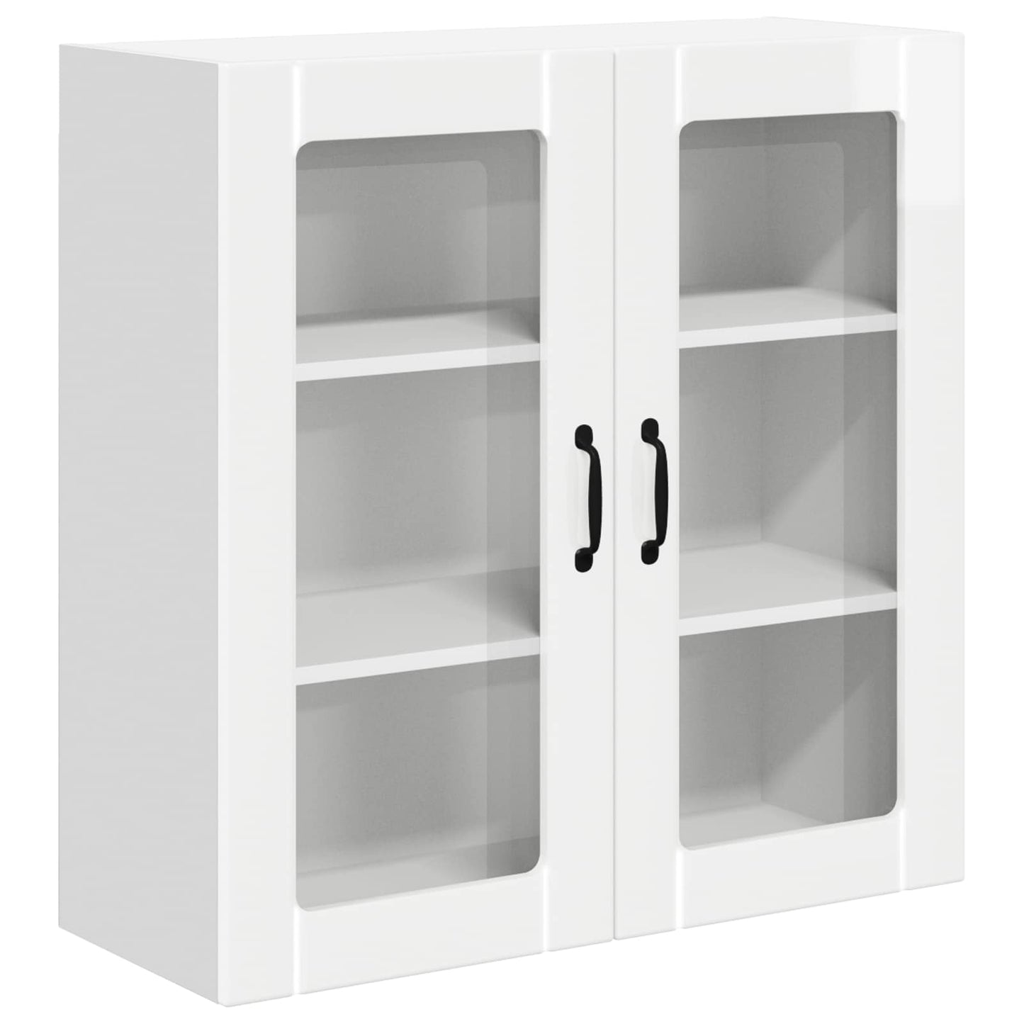 Wandglas-Schrank LUCCA Hochglanz Weiß 80 x 31 x 80 cm