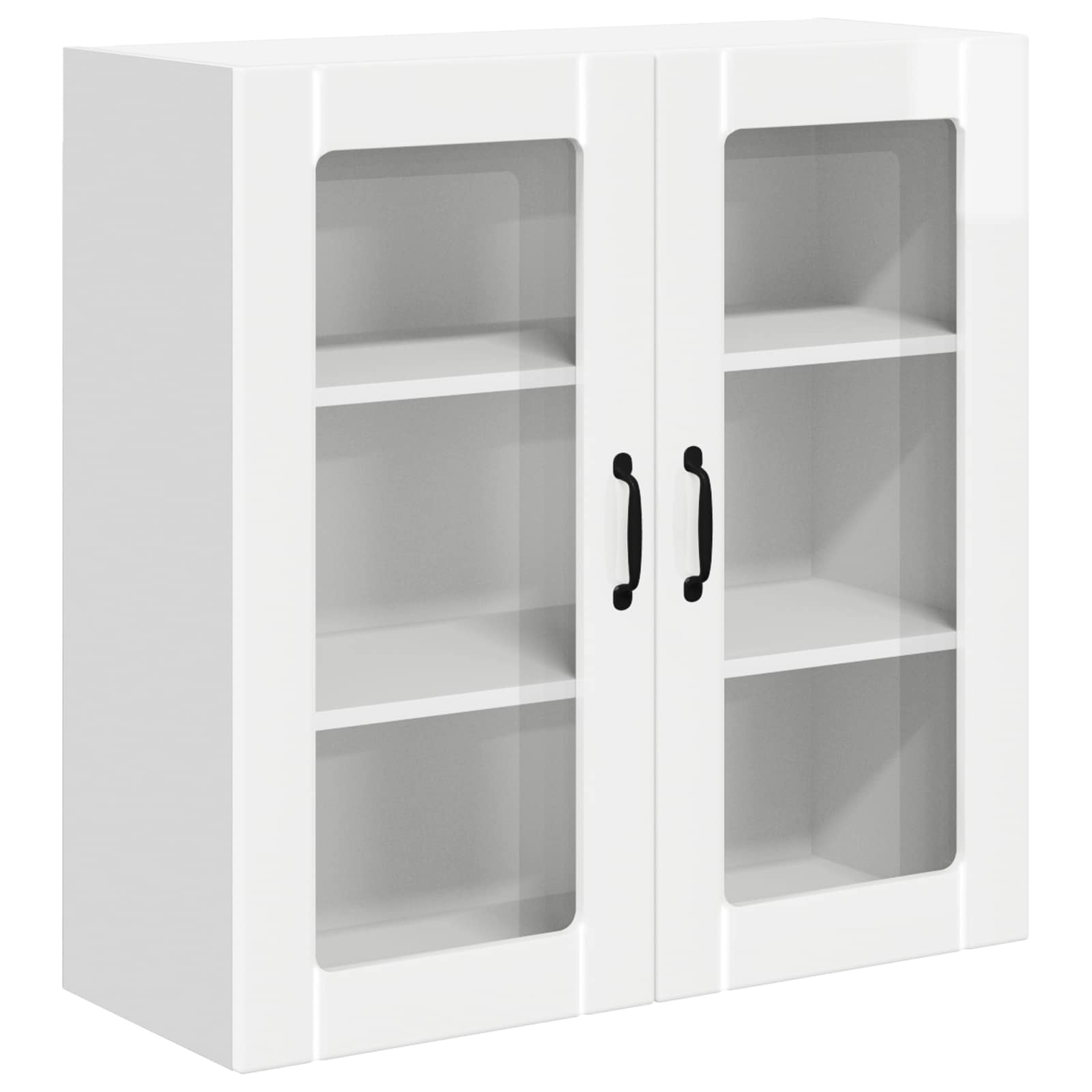 Wandglas-Schrank LUCCA Hochglanz Weiß 80 x 31 x 80 cm