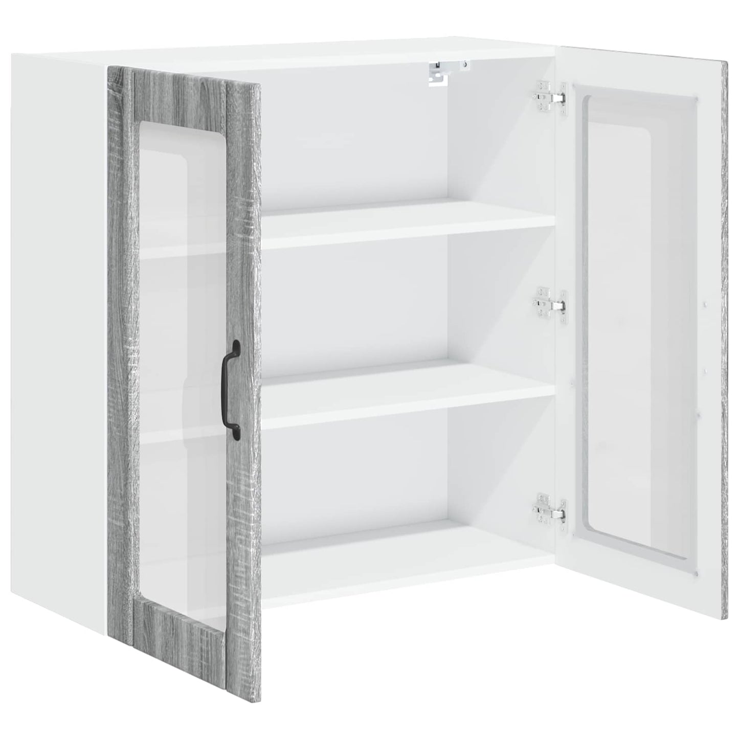 Wandglas-Schrank LUCCA Graues Sonoma 80 x 31 x 80 cm
