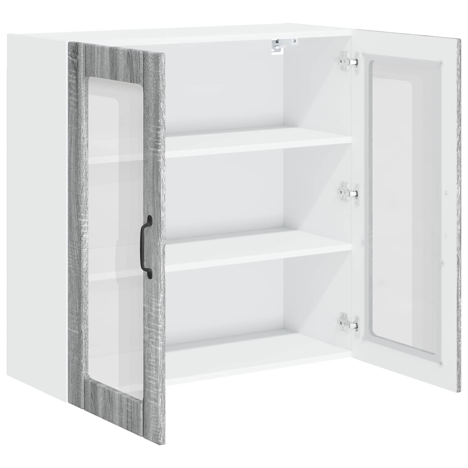 Wandglas-Schrank LUCCA Graues Sonoma 80 x 31 x 80 cm