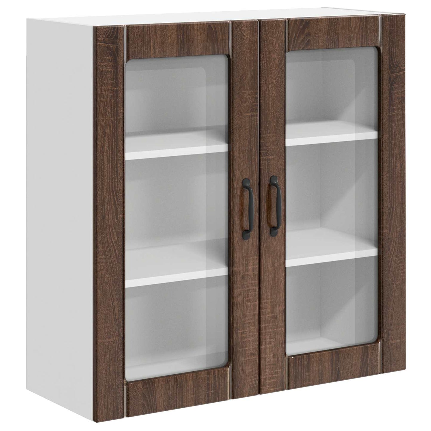 Wandglas-Schrank LUCCA Brauneiche 80 x 31 x 80 cm Holzwerkstoff