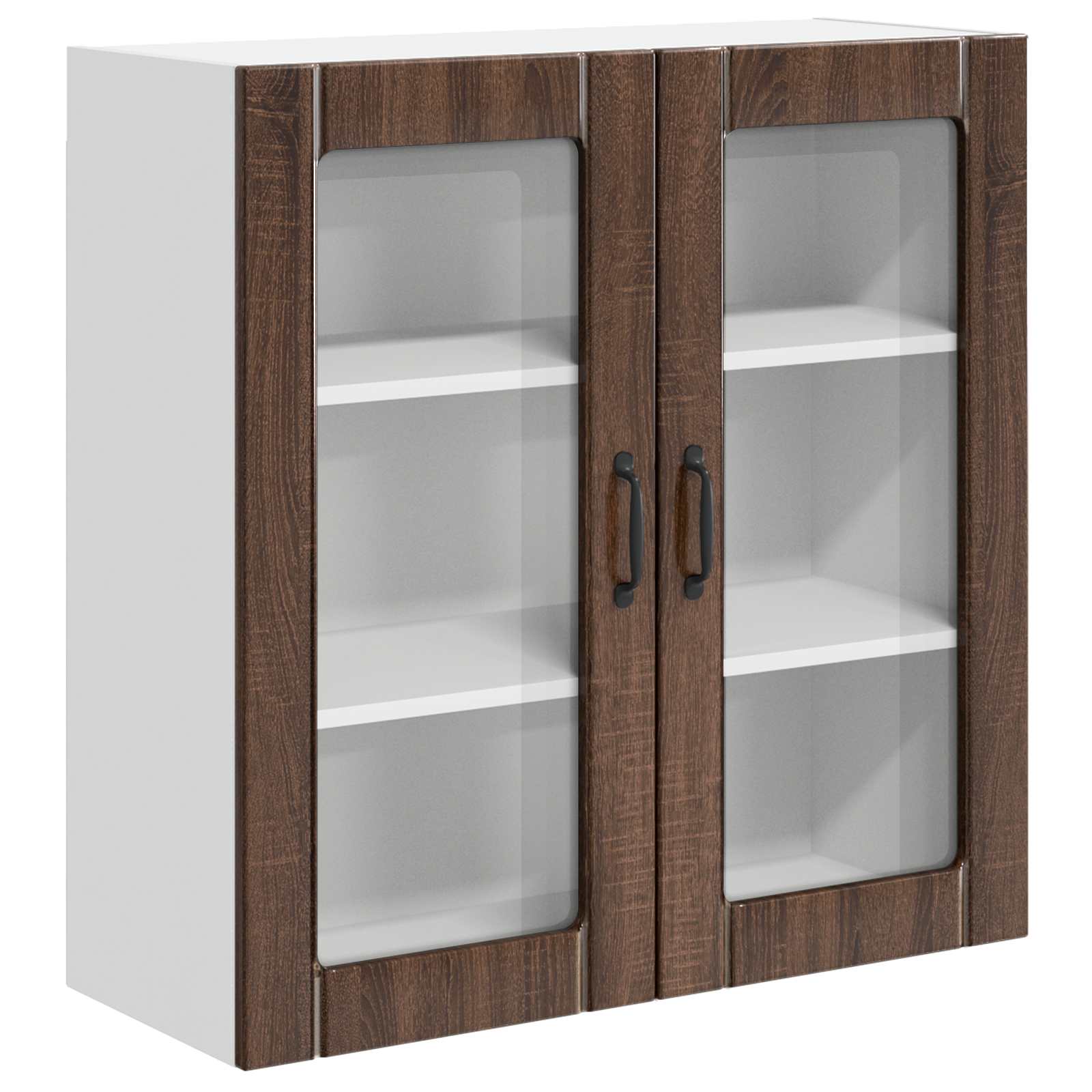 Wandglas-Schrank LUCCA Brauneiche 80 x 31 x 80 cm Holzwerkstoff