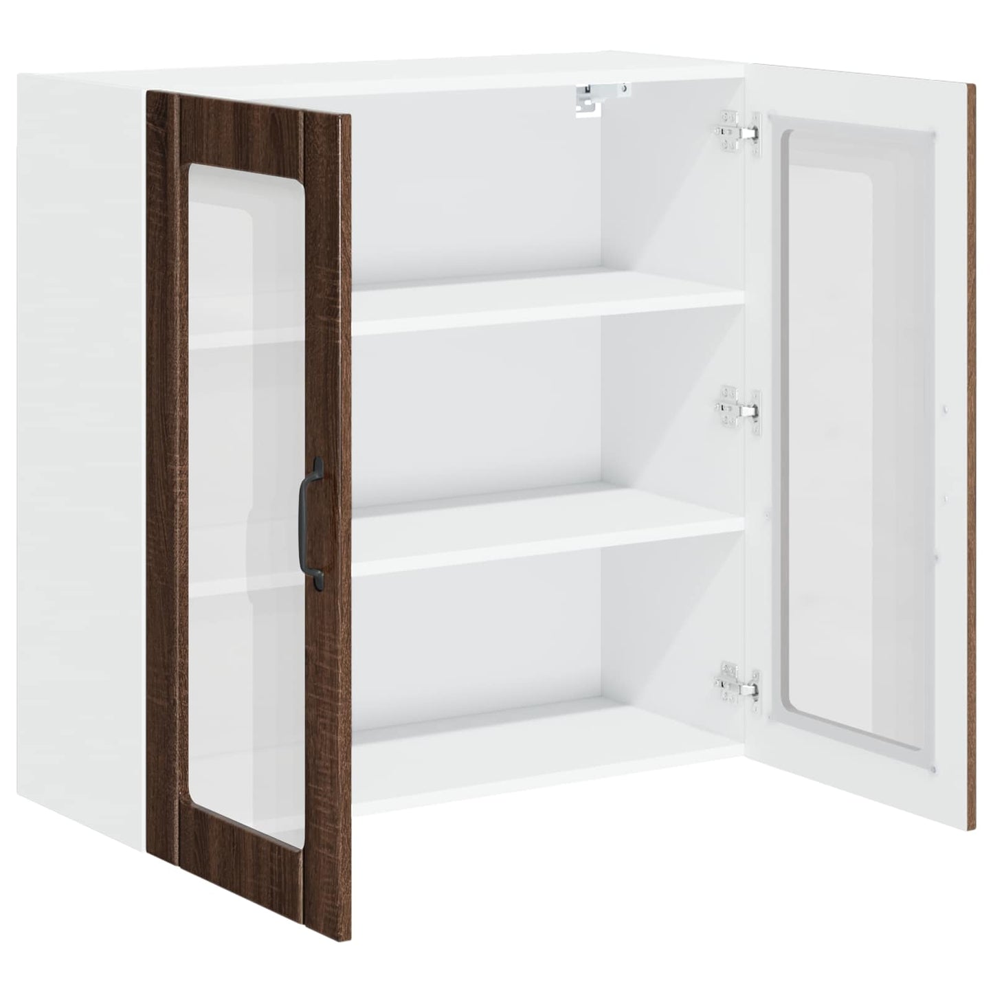 Wandglas-Schrank LUCCA Brauneiche 80 x 31 x 80 cm Holzwerkstoff