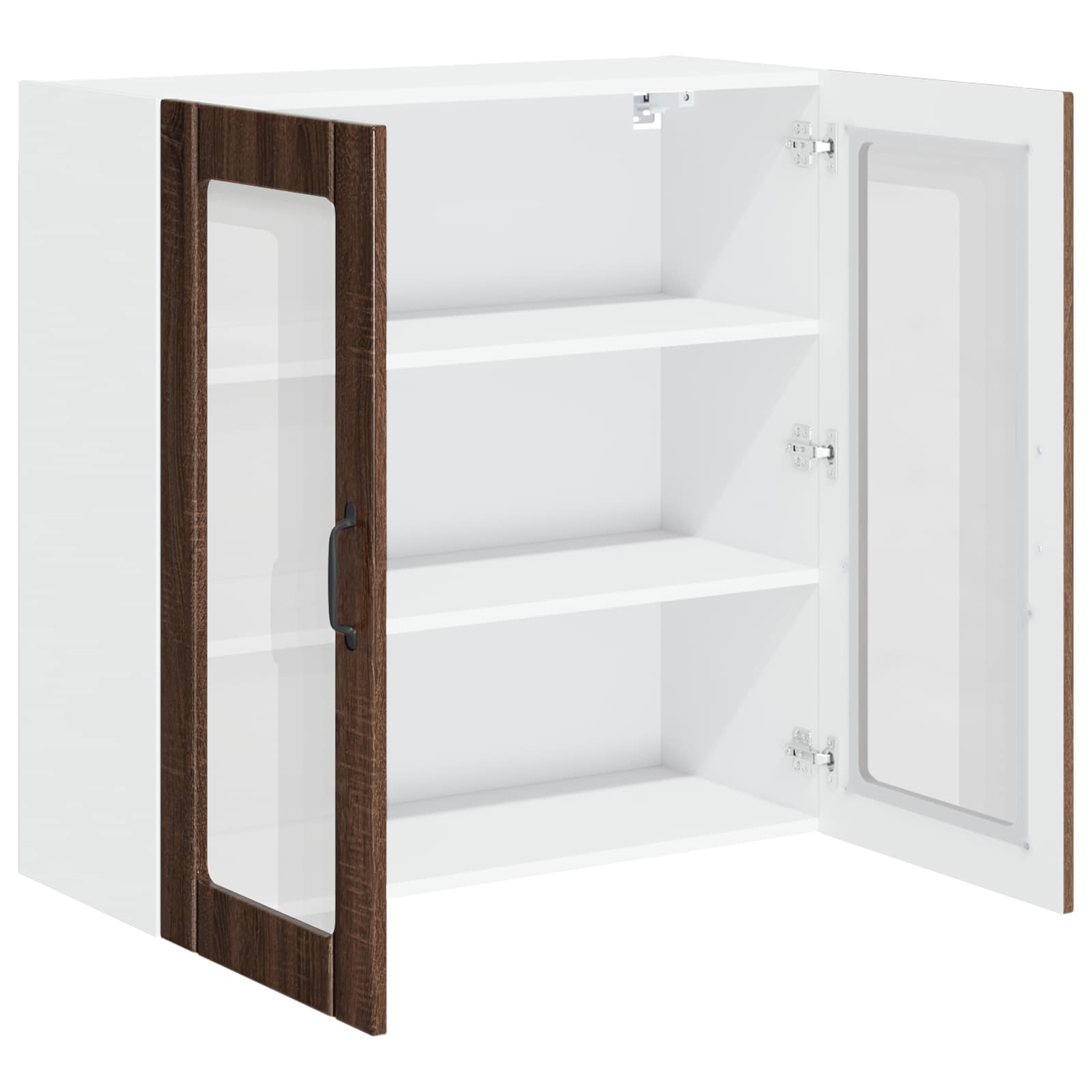 Wandglas-Schrank LUCCA Brauneiche 80 x 31 x 80 cm Holzwerkstoff